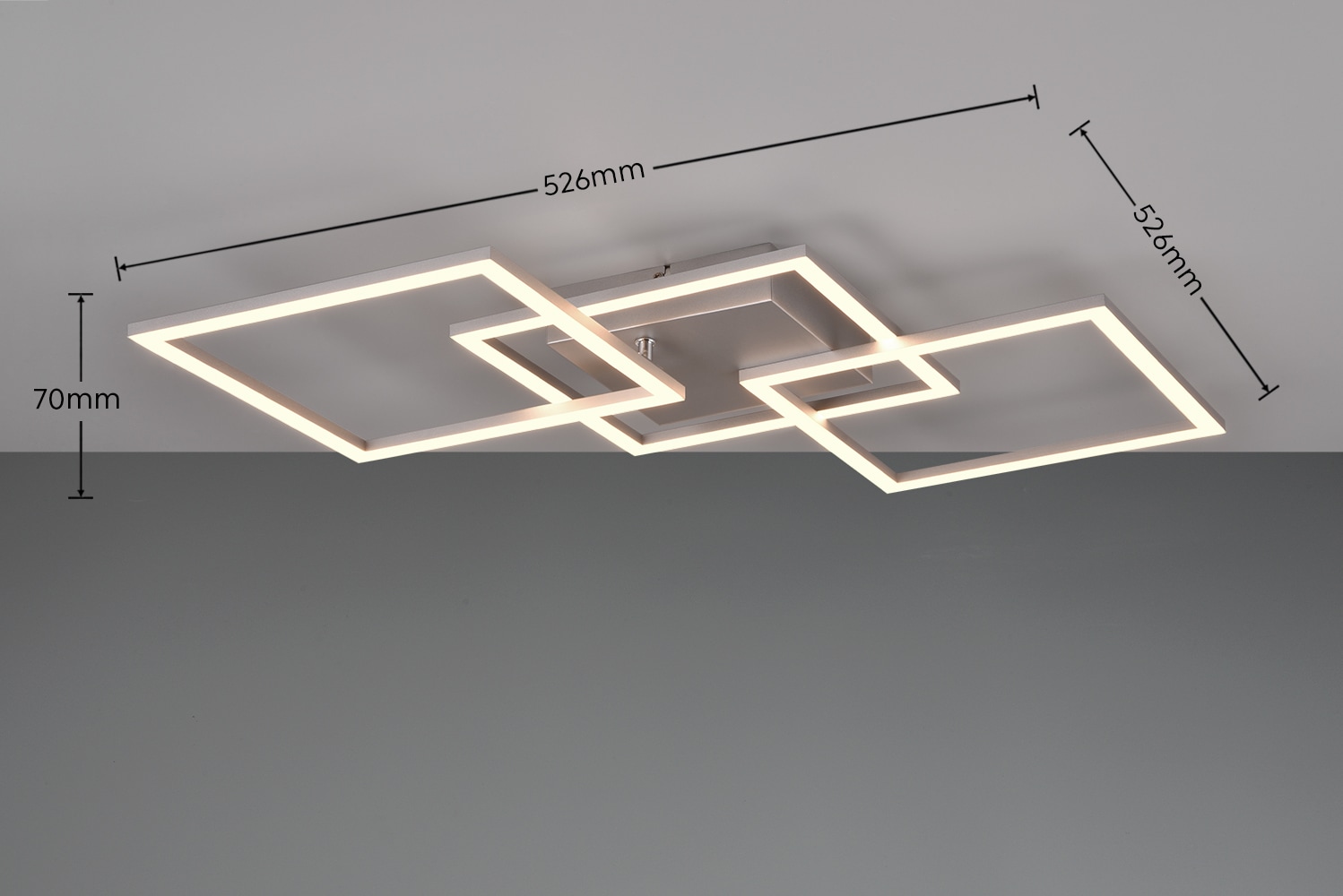 my home LED Deckenleuchte »ANTJE, Deckenlampe, schwenkbare LED-Rechtecke«, 3 flammig, Leuchtmittel LED-Board | LED fest integriert, Wand- und Deckenmontage möglich