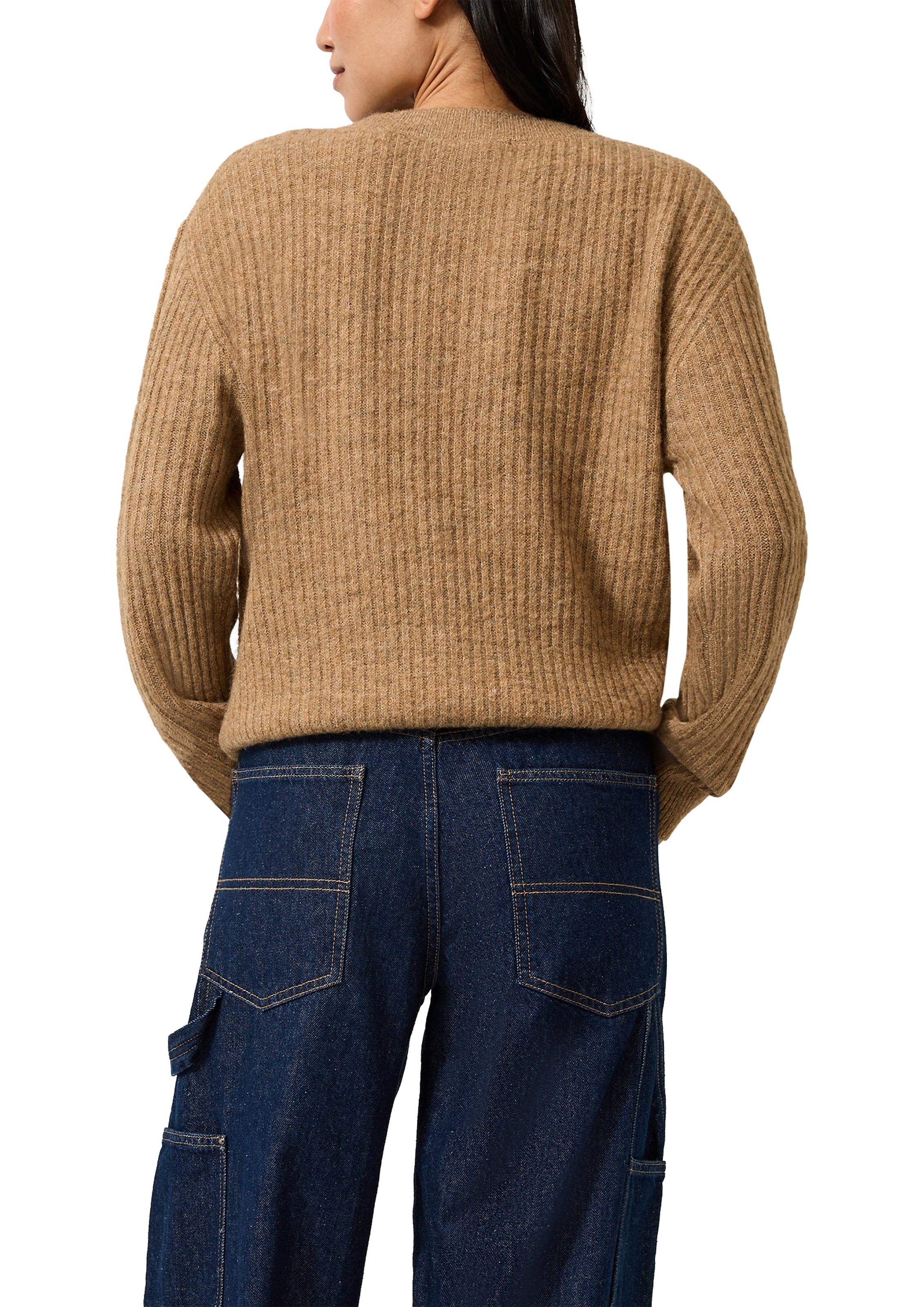QS Strickpullover Winterpullover mit V-Ausschnitt