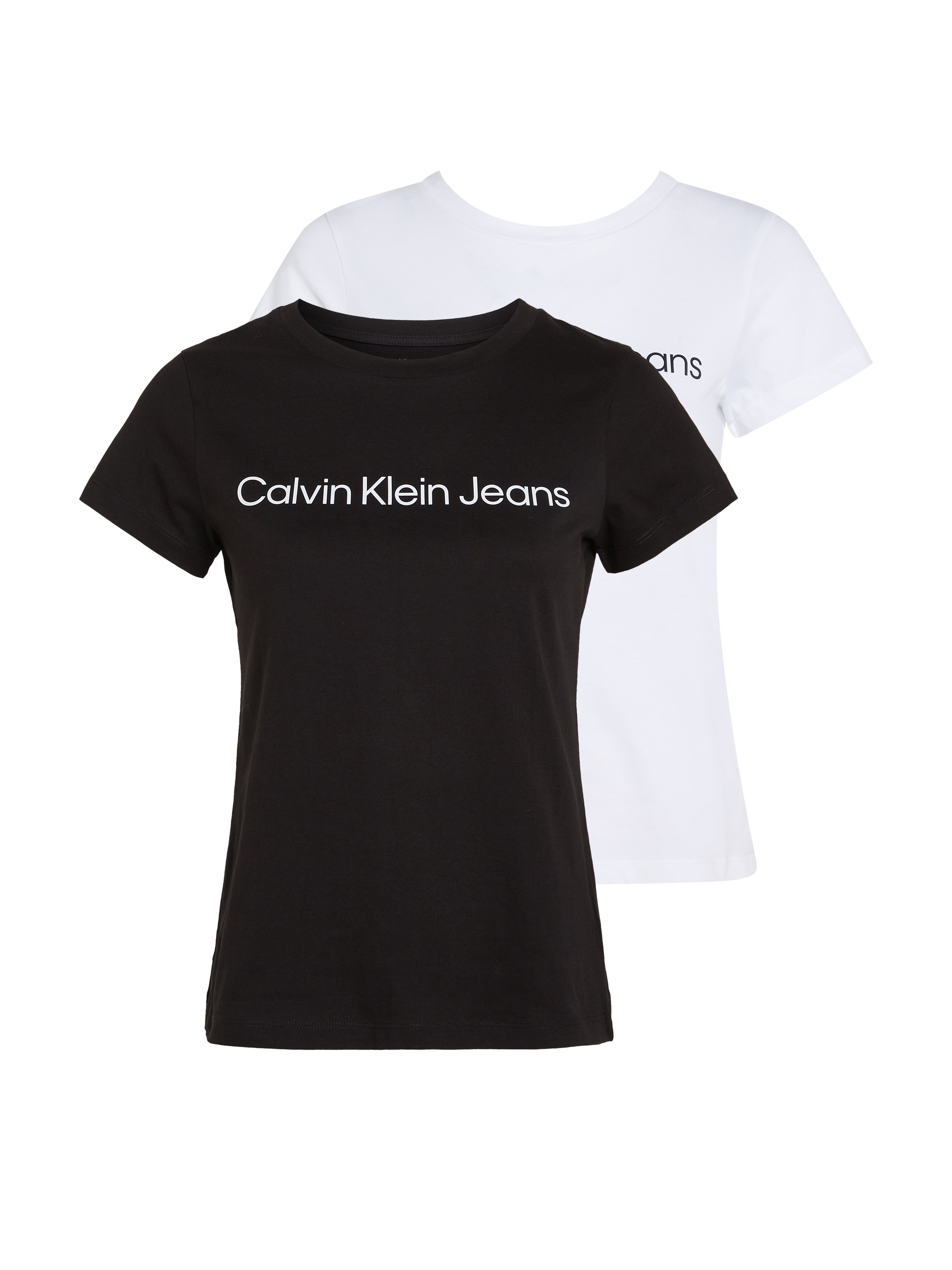 Calvin Klein Jeans T-Shirt »INSTITUTIONAL LOGO 2-PACK TEE«, (Packung, 2er-Pack), mit Logoschriftzug