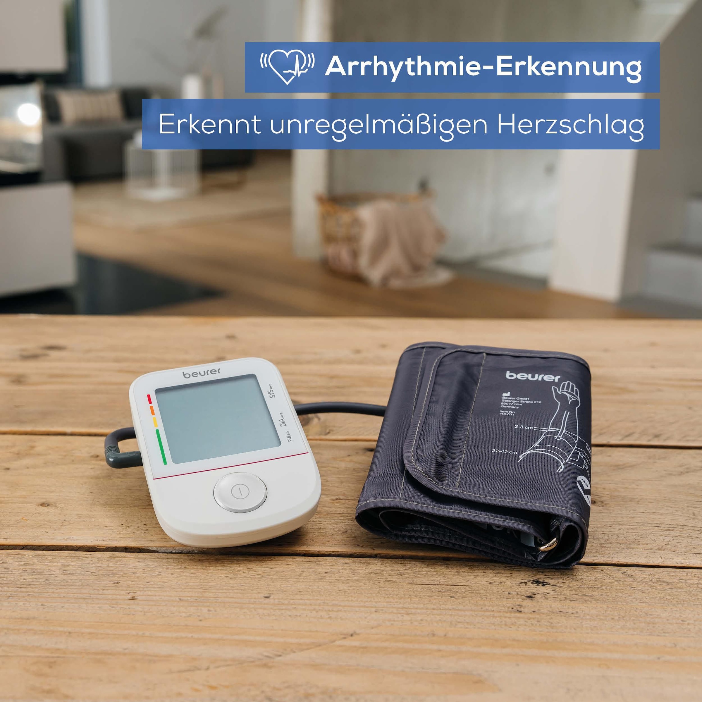 BEURER Oberarm-Blutdruckmessgerät »BM 38, Medizinprodukt«, einfache Blutdruckmessung per Knopfdruck