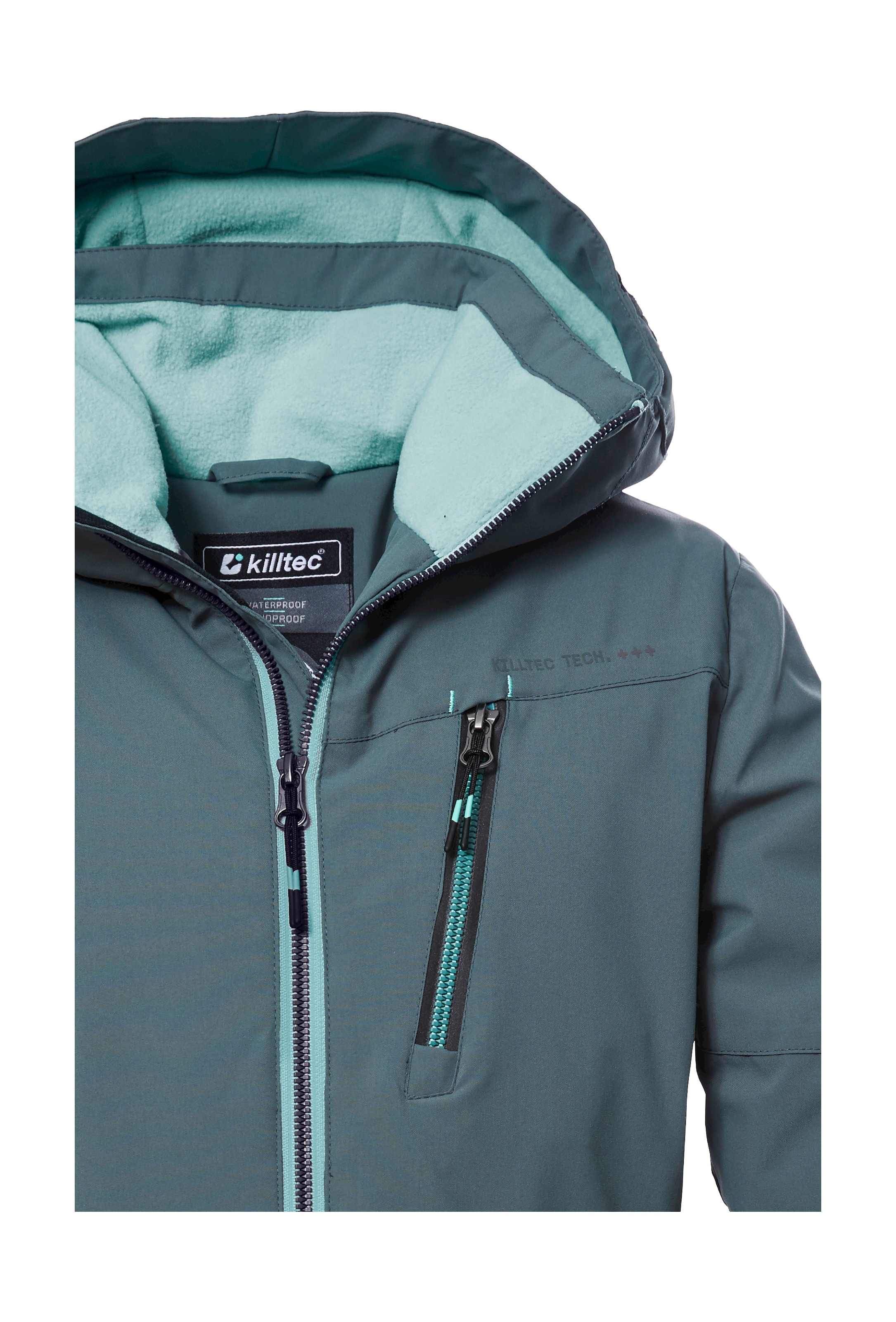 Killtec Outdoorjacke »KOW 169 GRLS JCKT«, Wasserdichte Mädchenjacke mit Fleece, verstellbaren Bündchen und Kinnschutz