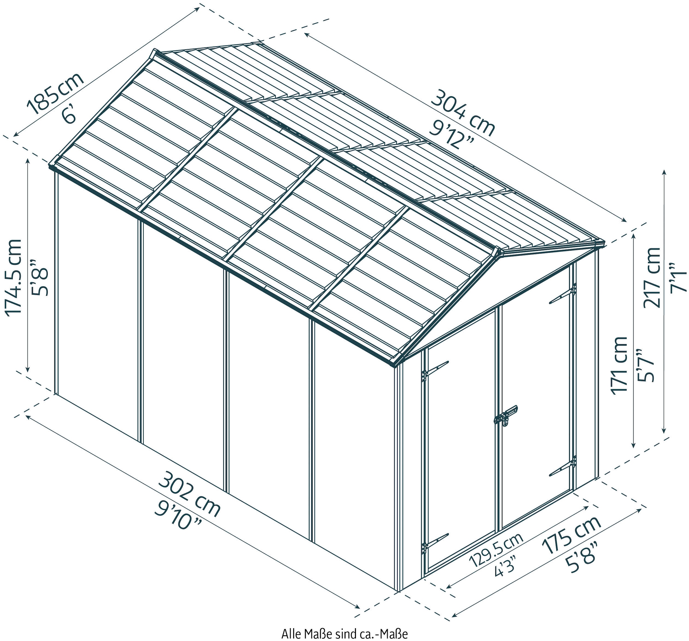 Palram - Canopia Gerätehaus »Rubicon Gerätehaus 6x10«