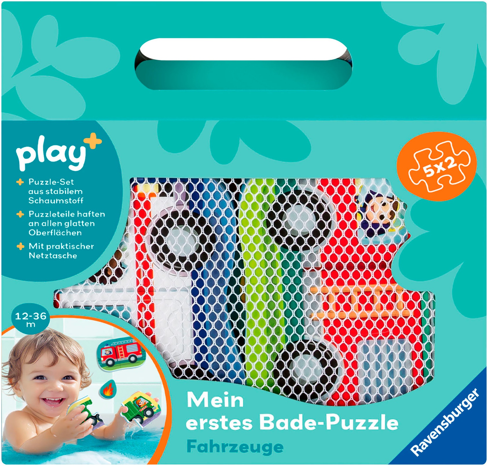 RAVENSBURGER Badespielzeug »Play+ Mein erstes Bade-Puzzle: Fahrzeuge« bunt
