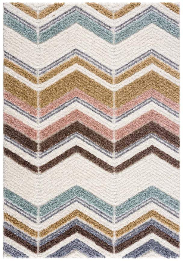 Carpet City Hochflor-Teppich »Focus 3009«, rechteckig, besonders weich, Zickzack / Chevron Optik, 3D-Effekt