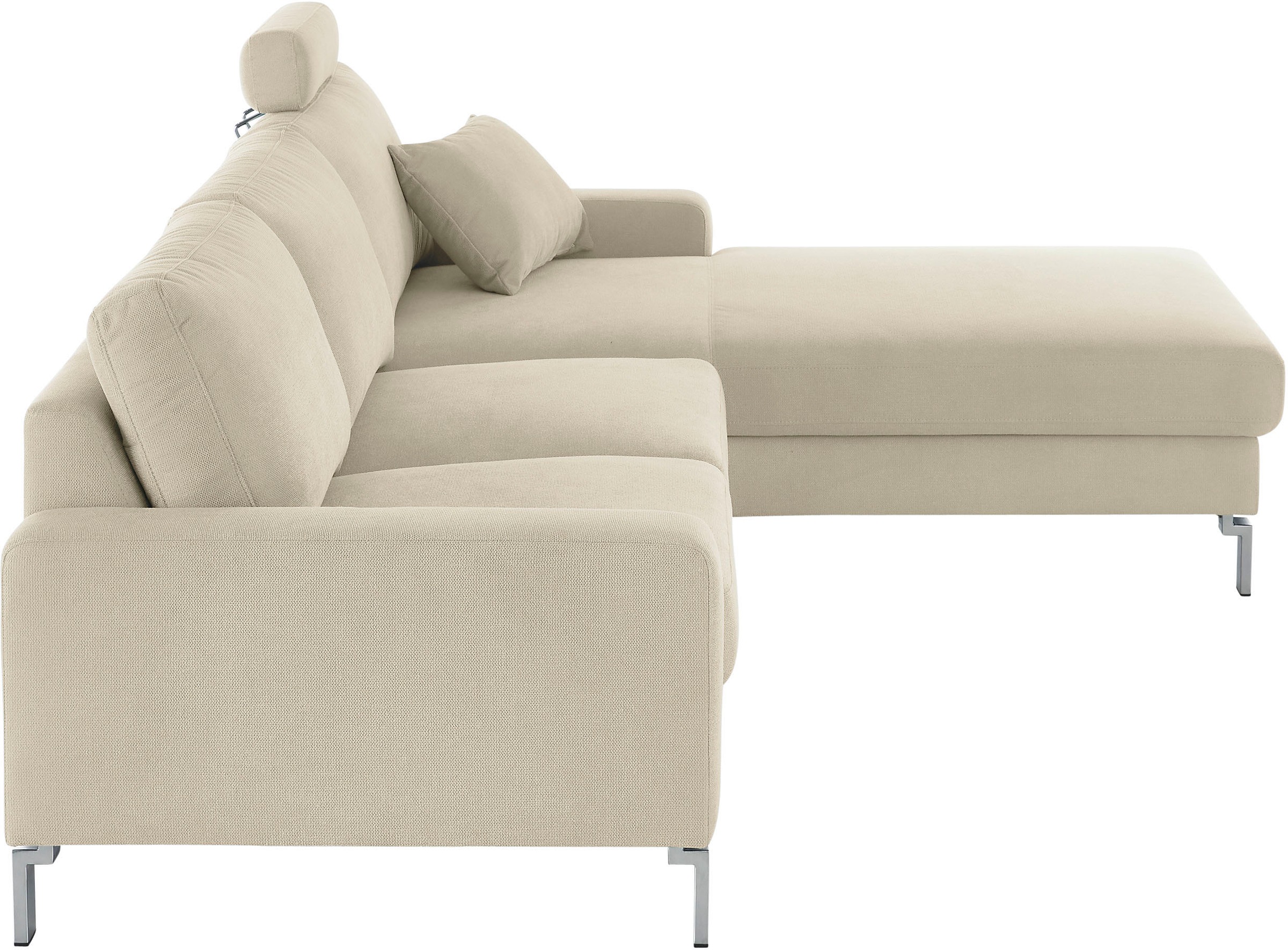 3C Candy Ecksofa »Lecce, wahlweise PUR-Schaumstoff oder Tonnentaschenfederkern«, Bett im 2,5-Sitzer, teilmotorische Schlaffunktion im Longchair, L-Form
