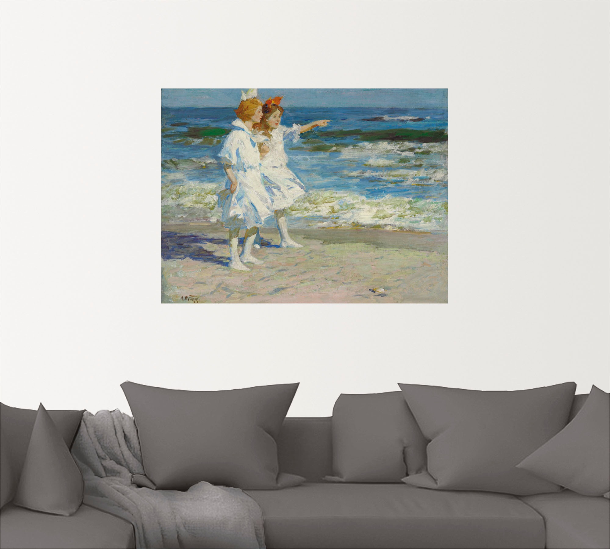 Artland Wandbild »Mädchen am Strand.«, Kind, (1 St.), als Leinwandbild, Wandaufkleber in verschied. Größen