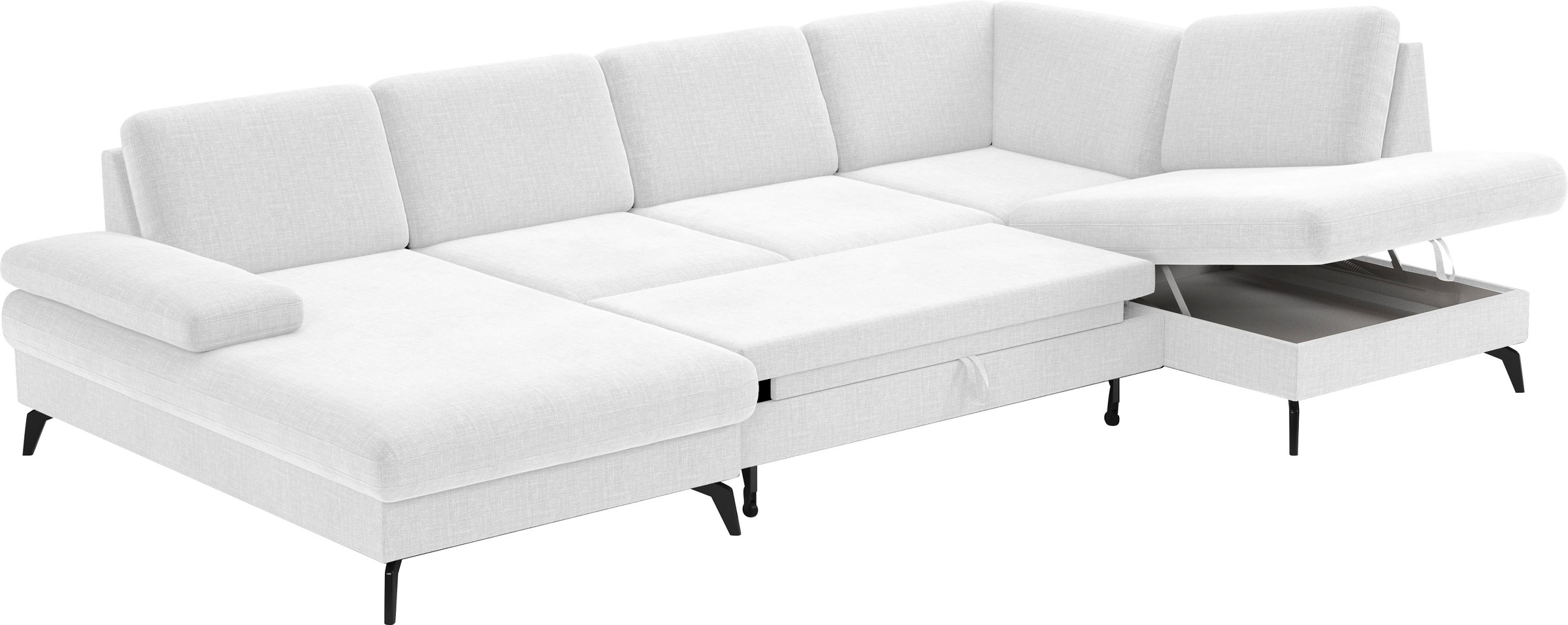sit&more Wohnlandschaft »Morris U-Form, inkl. Sitztiefenverstellung«, wahlweise mit Armteilverstellung, Bettfunktion & Bettkasten