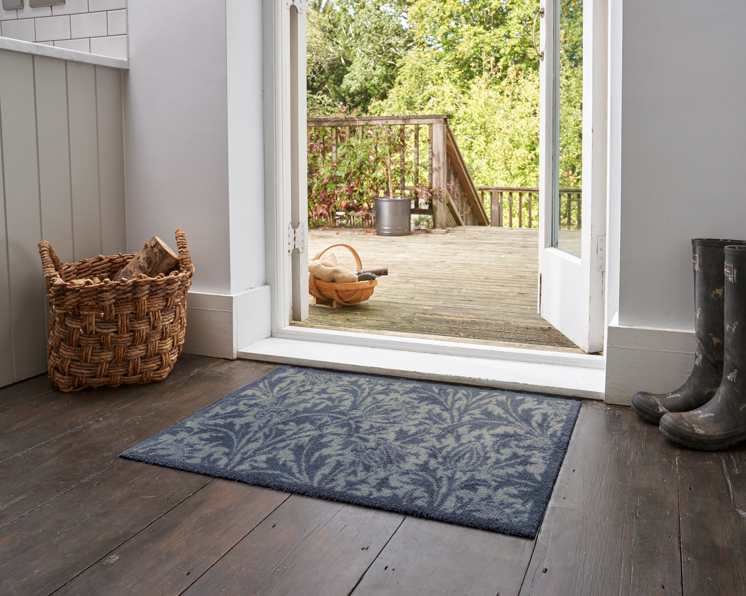Turtle Mat Fußmatte »Thistle Blue & Gold«, rechteckig, 9 mm Höhe