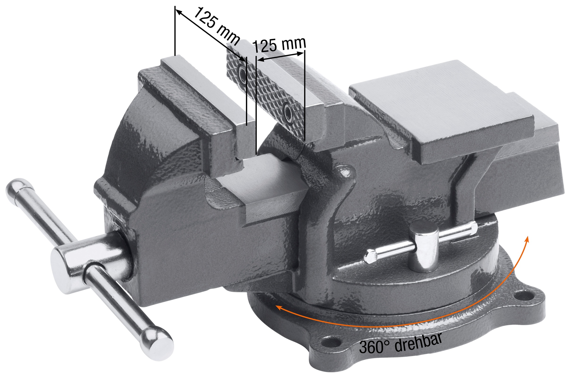 meister Schraubstock »Tischschraubstock / 5144500«, Drehbar, 125 mm Spannweite, hochwertige Stahlbacken