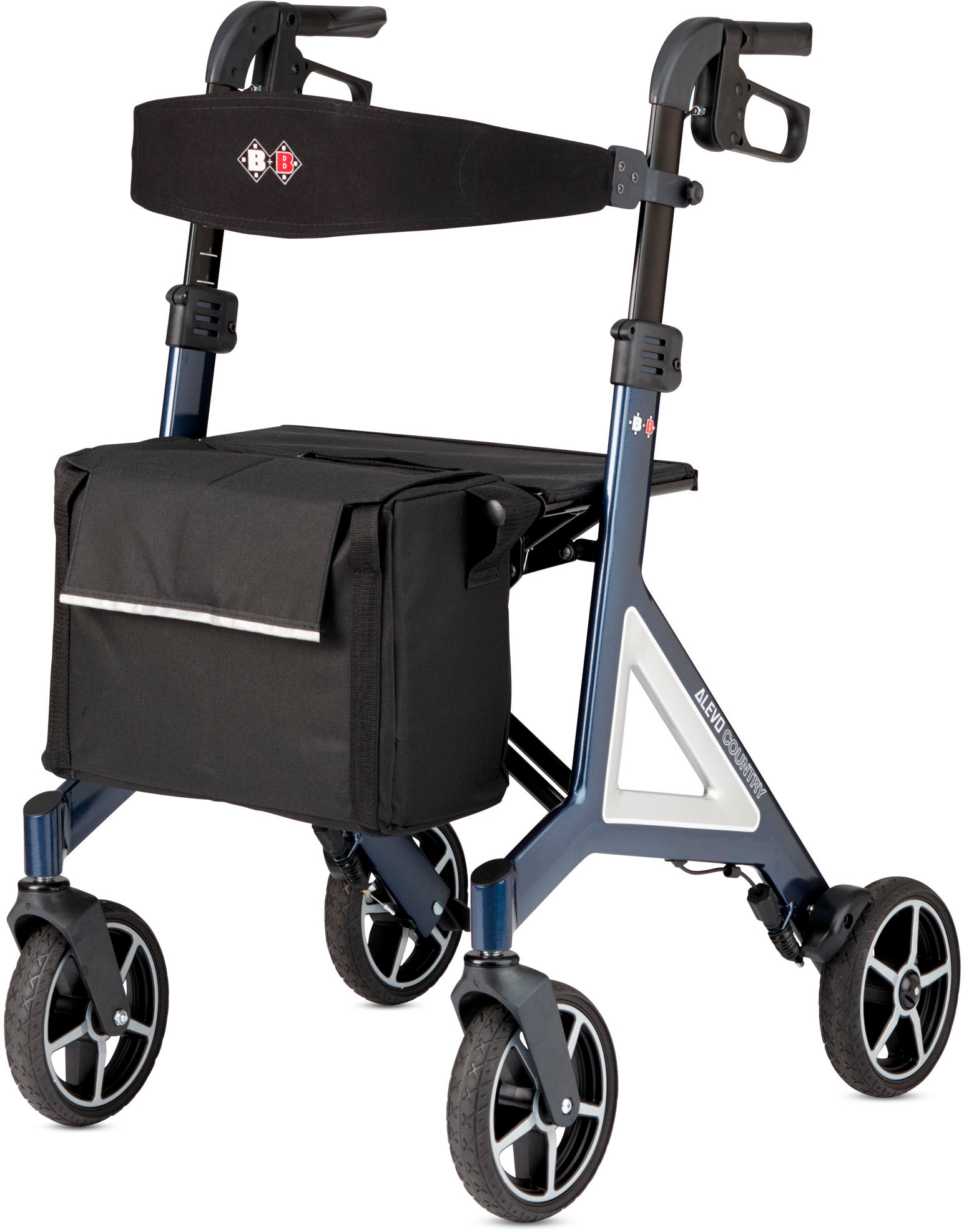 Bischoff & Bischoff Rollator »Alevo Country Rollator«, faltbar - für innen und außen, mit Profil-Bereifung, Sitzhöhe 51 cm
