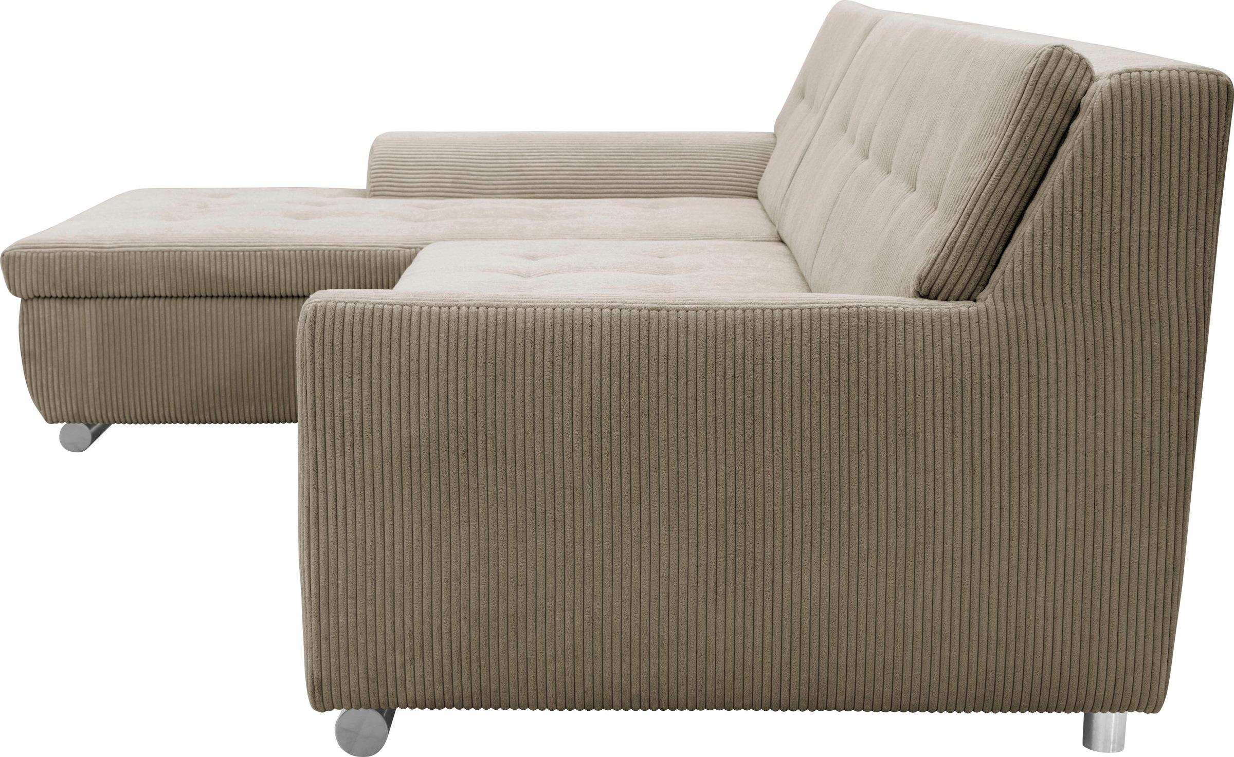 DOMO collection Ecksofa Treviso, wahlweise mit Bettfunktion, incl. Zierkissen