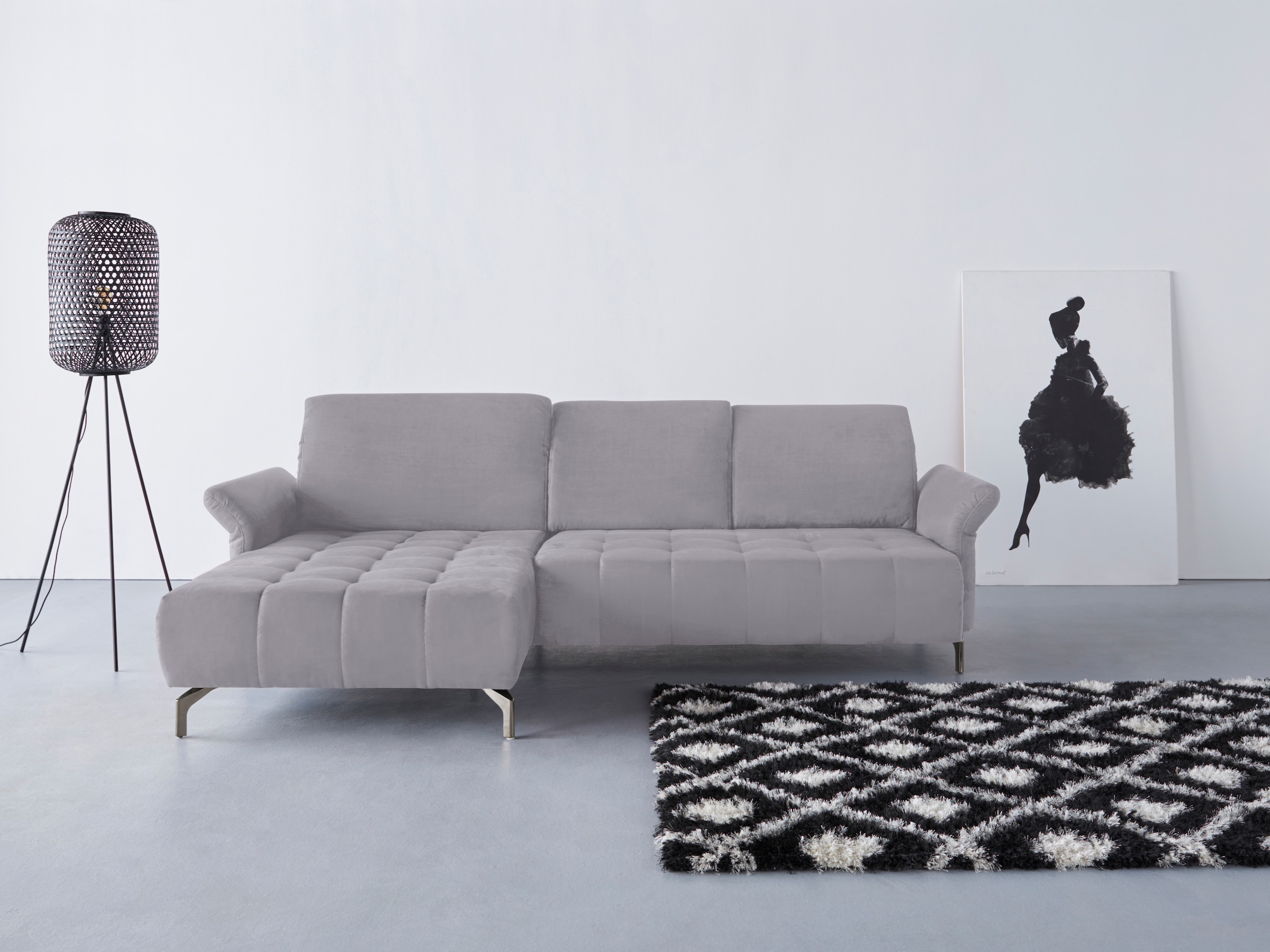 INOSIGN Ecksofa »Fresh L-Form«, Federkern, wahlweise Kopfteilverstellung un günstig online kaufen