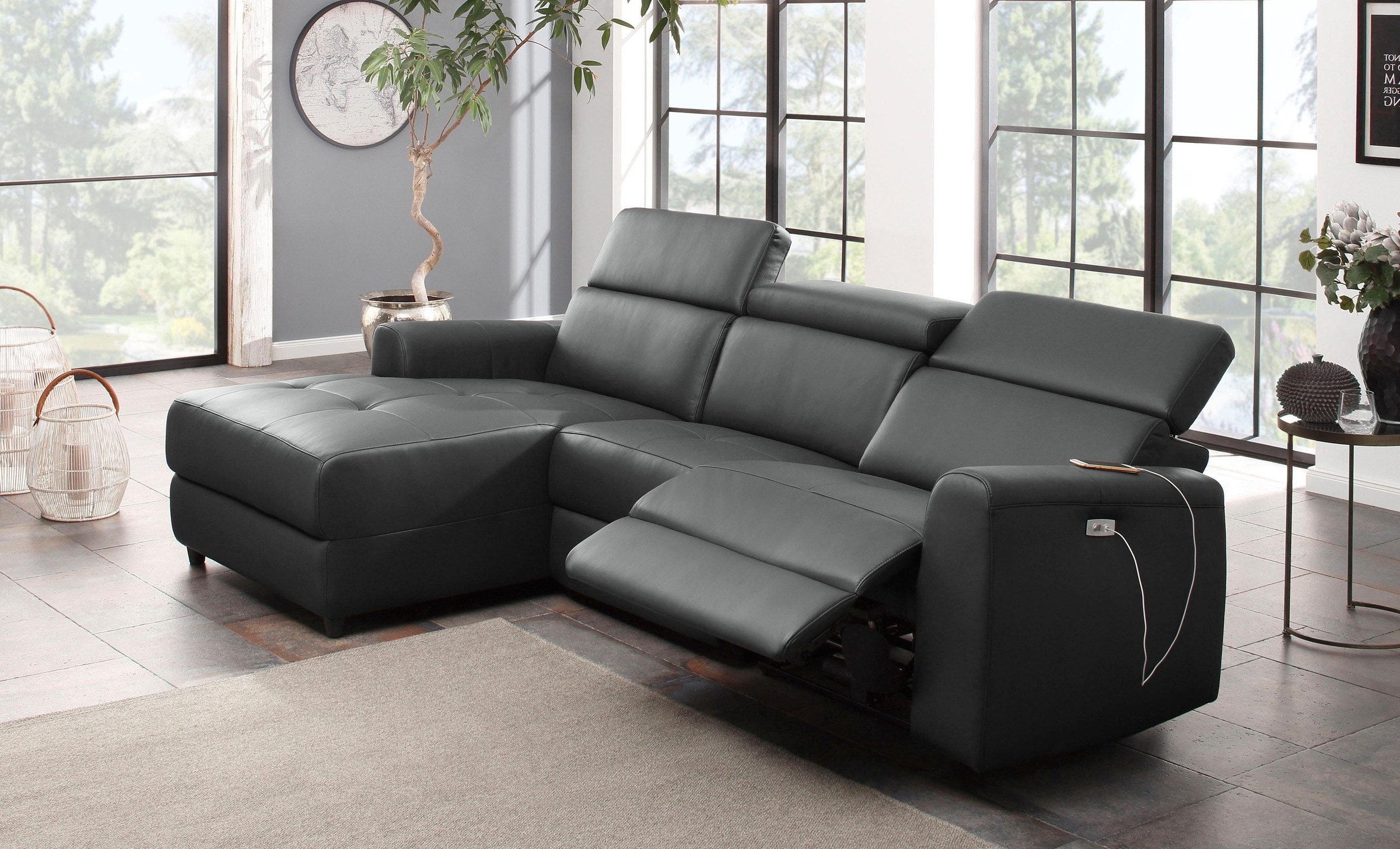 Home affaire Ecksofa »Sentrano, L-Form,«, 275 cm, man. o. elektr. Relaxfunktion und USB/Kopfverstellung