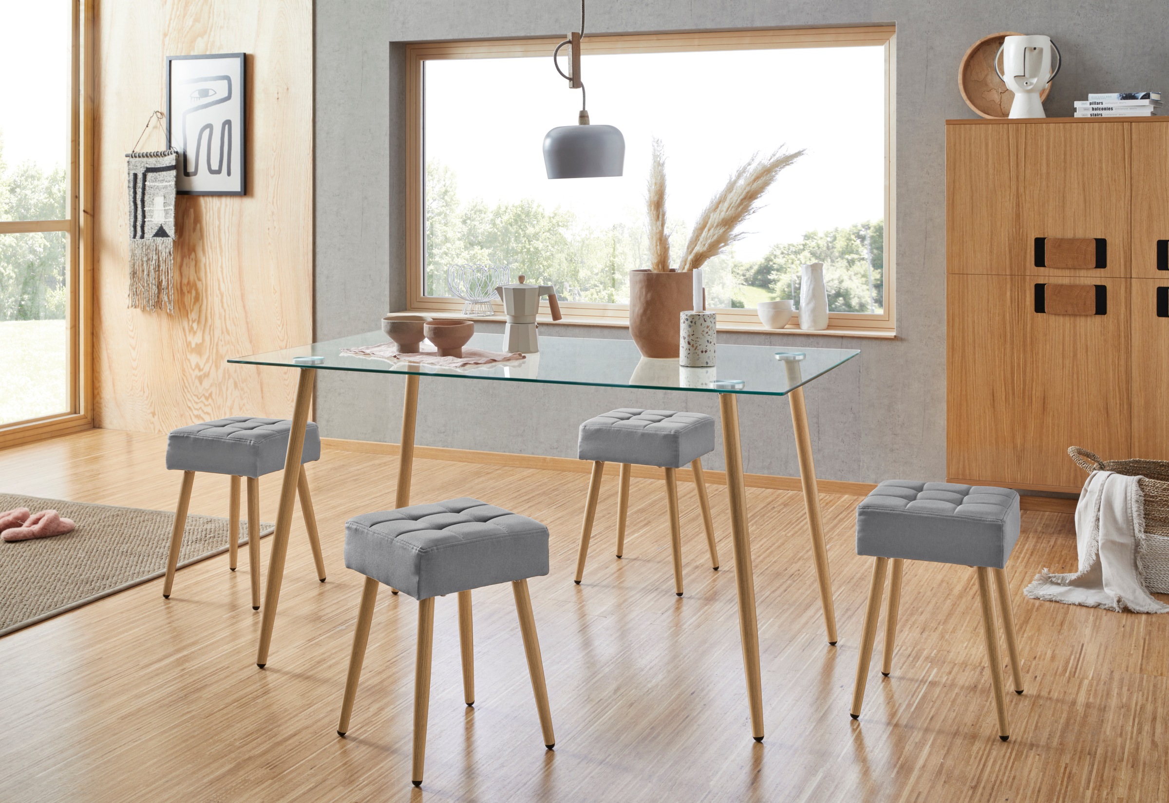 INOSIGN Hocker »Louise«, (1 St.), quadratische Sitzfläche in 32 cm günstig online kaufen