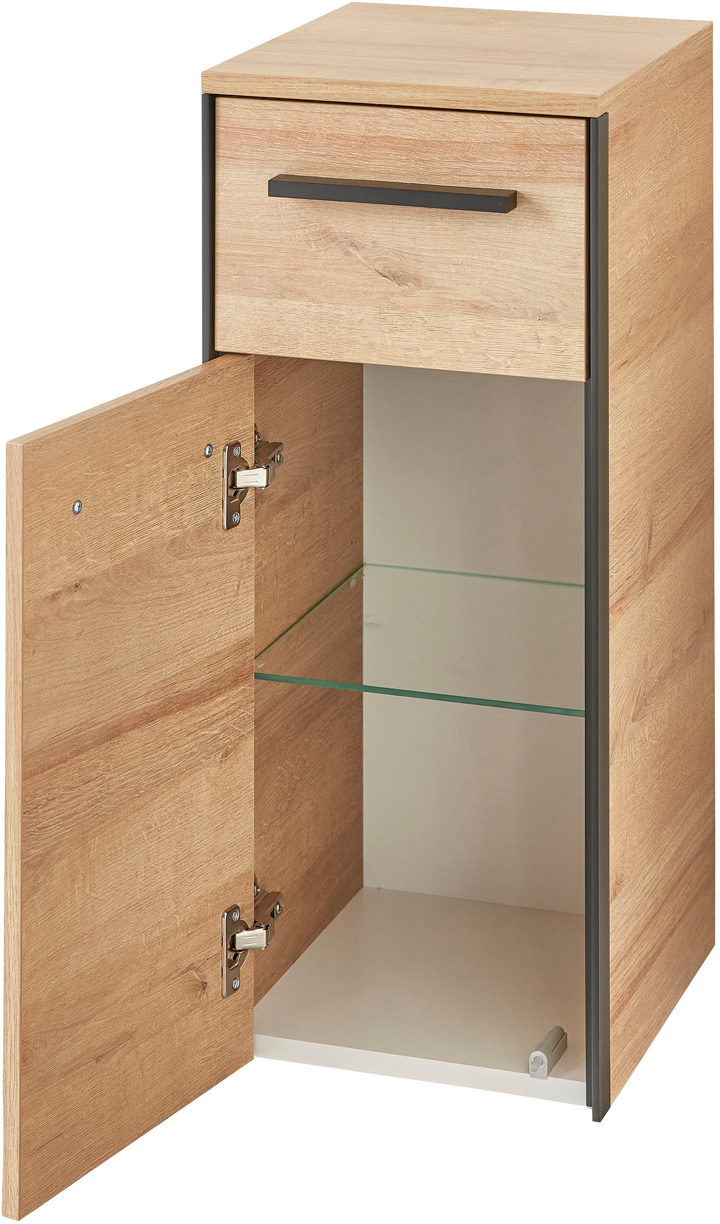 Saphir Badmöbel-Set »Quickset 395 4-teilig, Waschbeckenunterschrank mit LED-Spiegelschrank«, (4 St.), Unterschrank, Hängeschrank inkl. Türdämpfer, 6 Türen, 1 Schublade
