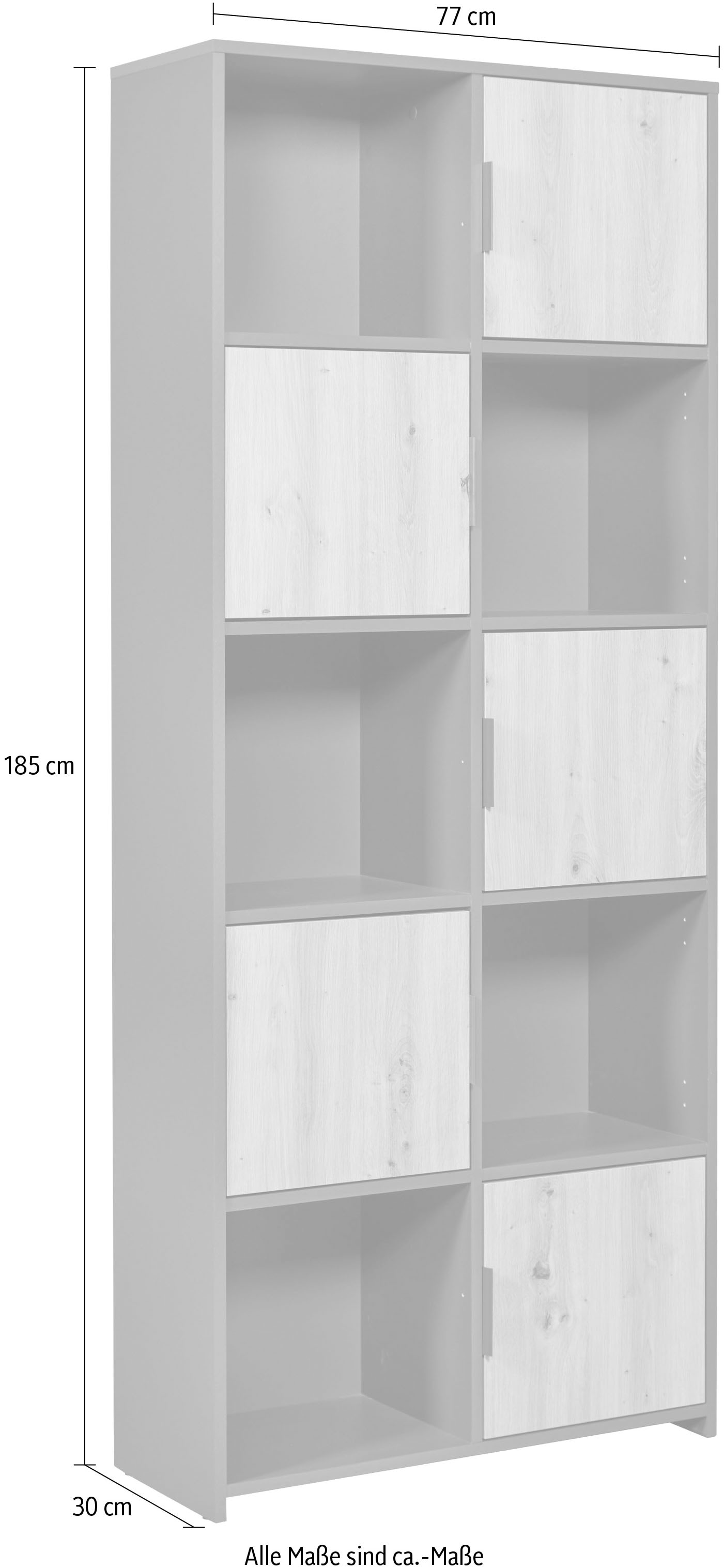 Inter Link Bücherregal »Bücherregal Pepeto« 1 Stk. tlg. Modular, individuelle Gestaltung, BxTxH: ca. 77 x 30 x 185 cm
