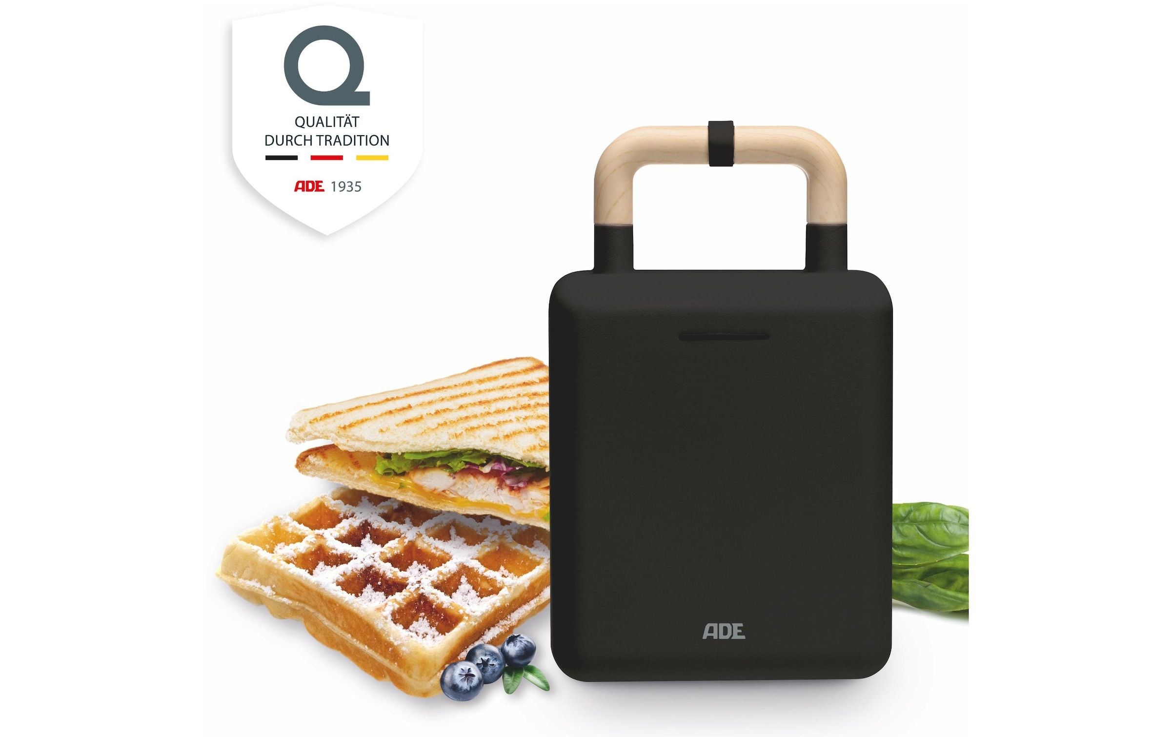 ADE Waffeleisen »Schwarz« 600 W