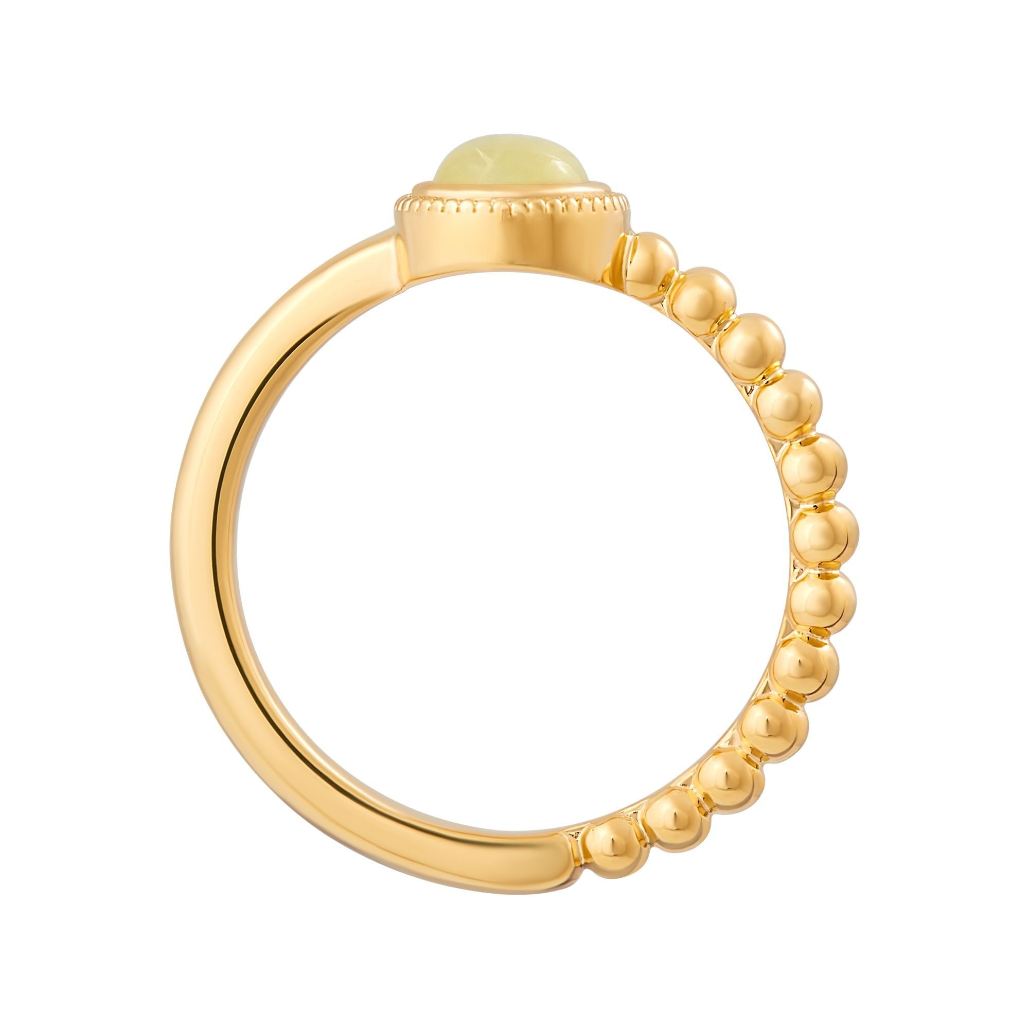 CAÏ Fingerring »925 Silber vergoldet Prehnit«