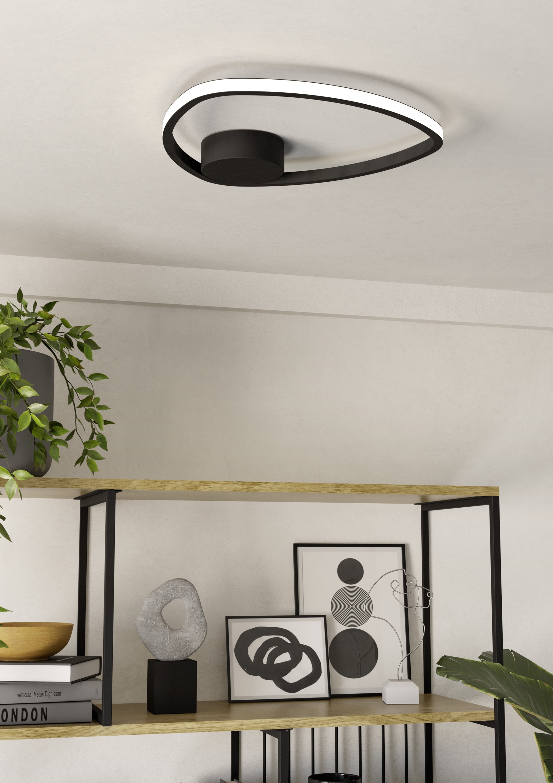 EGLO LED Deckenleuchte »MOSCHELLA Deckenlampe - Stahl, Alu - LED - 9,7W - IP20« LED-Modul 1 Stk. Kaltweiß | Neutralweiß | Warmweiß Wohzimmerlampe, Esszimmerlampe, Flur, Schlafzimmer, H4 x Ø37,5 cm