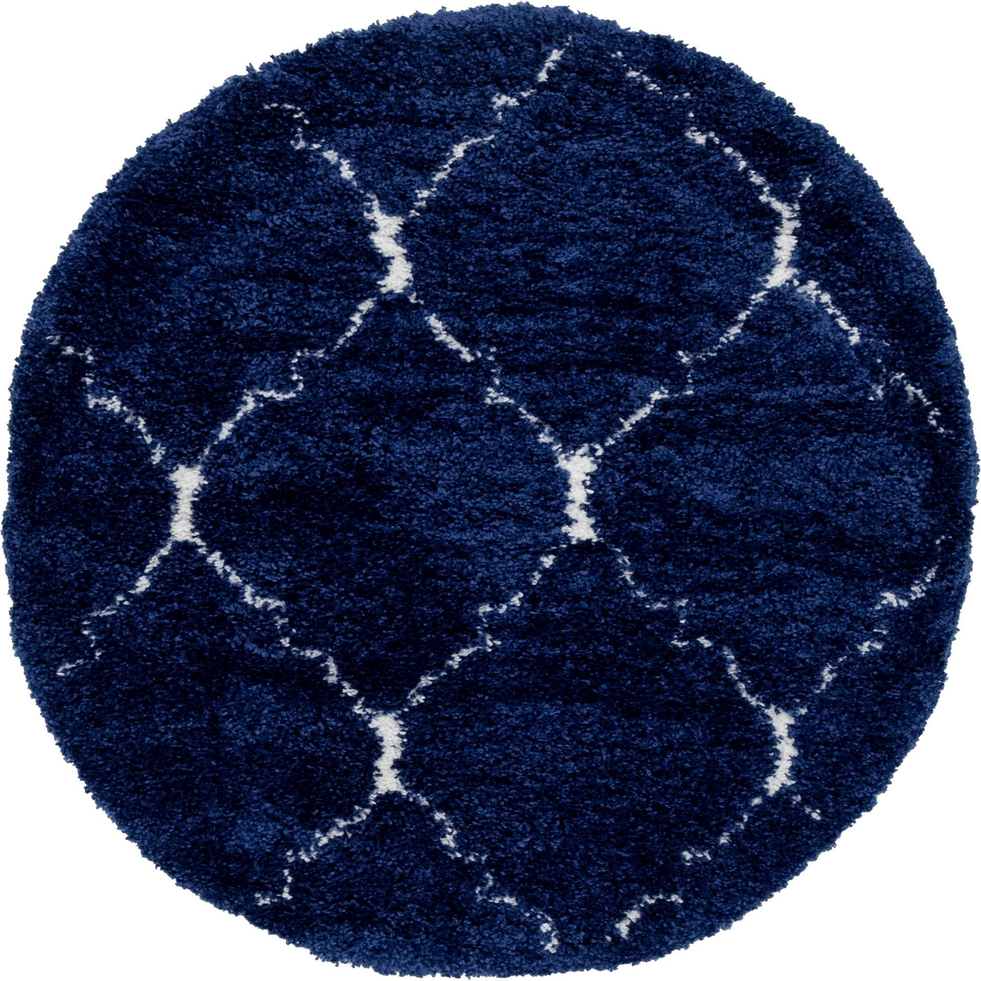 Myflair Möbel & Accessoires Hochflor-Teppich »Temara Shag Lagerräumung«, rund, 51 mm Höhe, gewebt, Rauten Design, weich & kuschelig