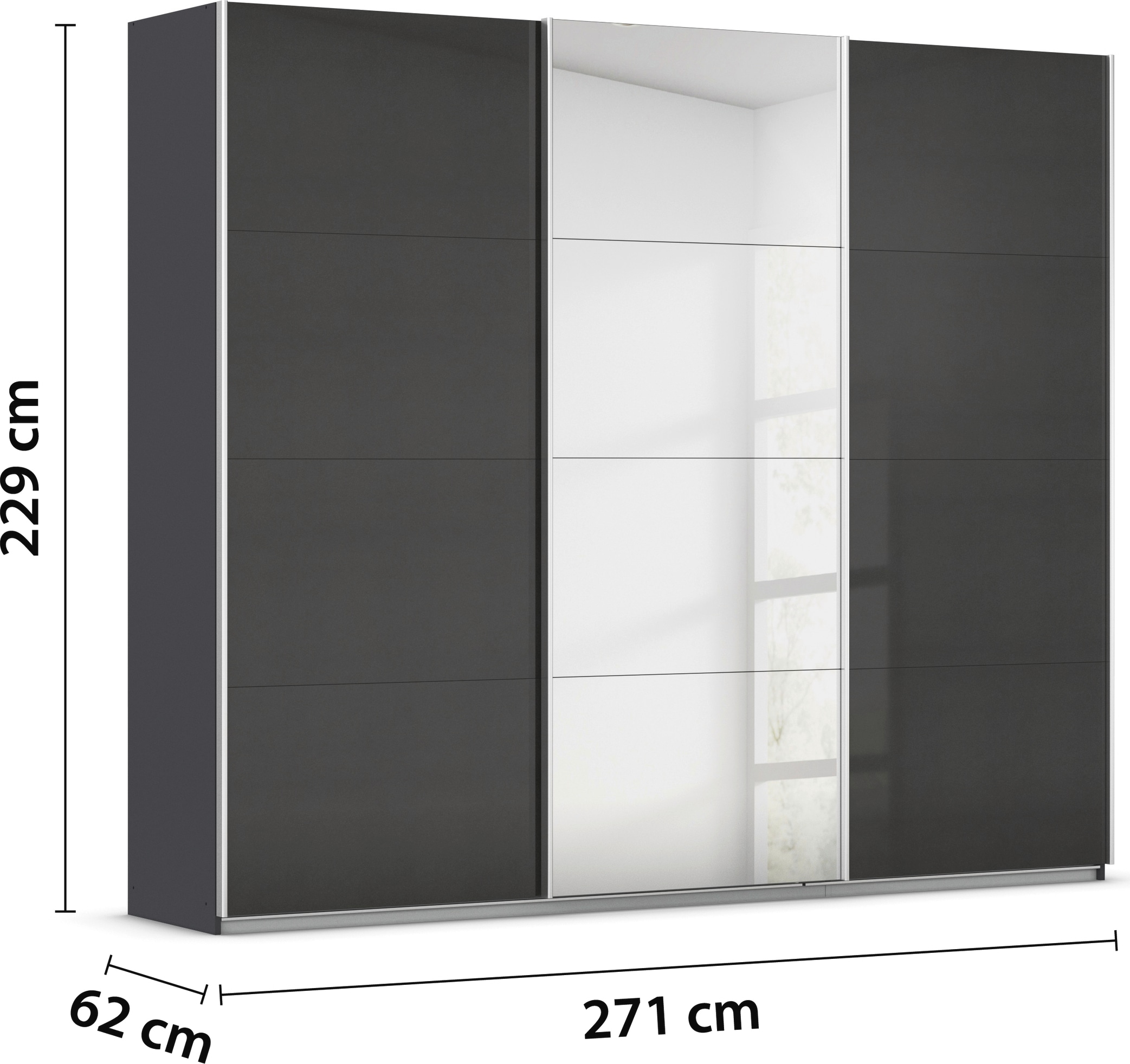 rauch Schwebetürenschrank »Kleiderschrank Schrank Garderobe AGORDO«, Top Innenausstattung, in 4 Breiten und 2 Höhen MADE IN GERMANY