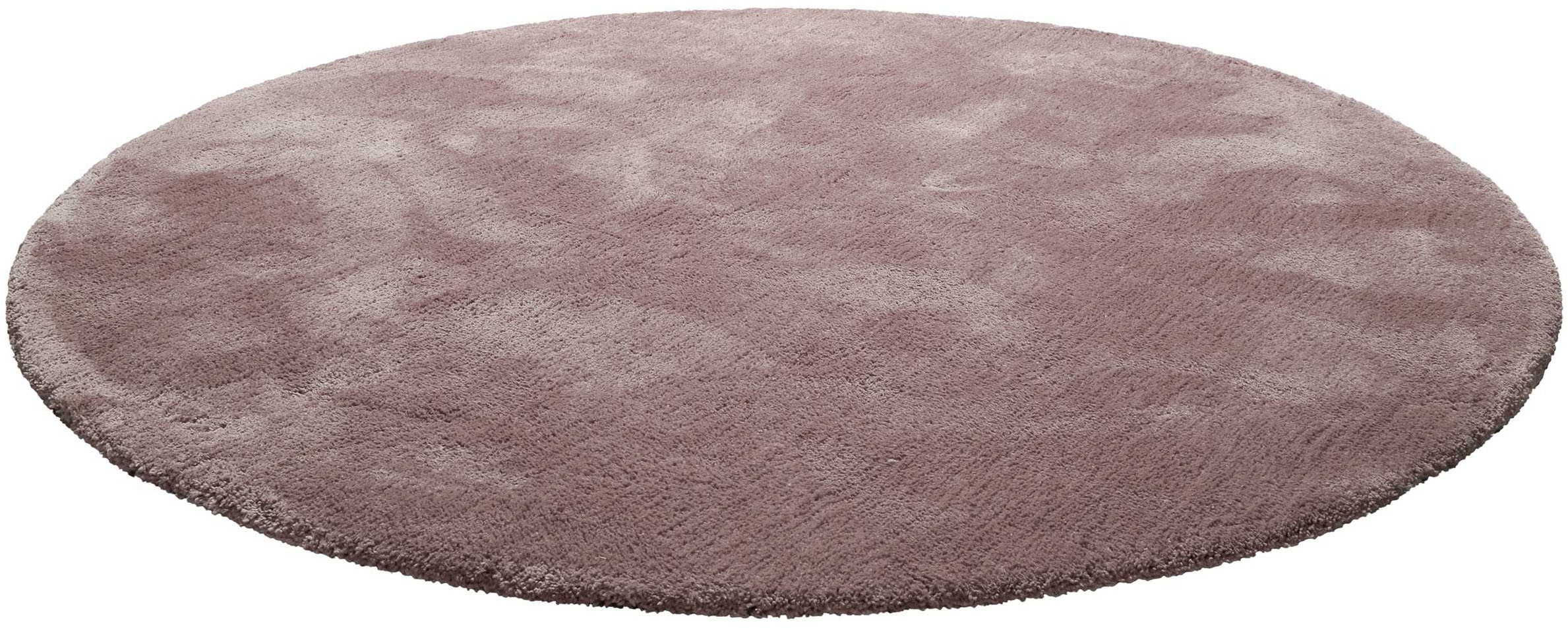 Homie Living Teppich »Pisa«, rund, 25 mm Höhe, Hochflor, Microfaser, uni, w günstig online kaufen