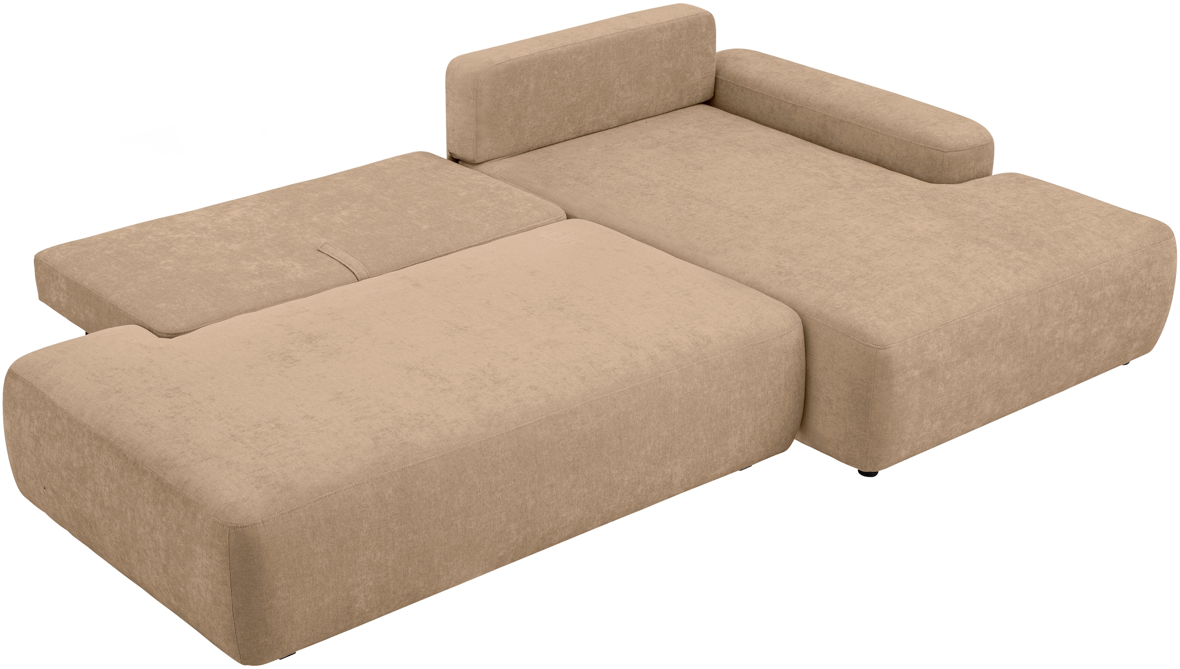 INOSIGN Ecksofa »TORGE, Schlafsofa Cord, Samtvelours u. Strukur fein, Couch in L-Form«, Schlaffunktion und Bettkasten, Liegefläche: 210x125 cm, neues Design