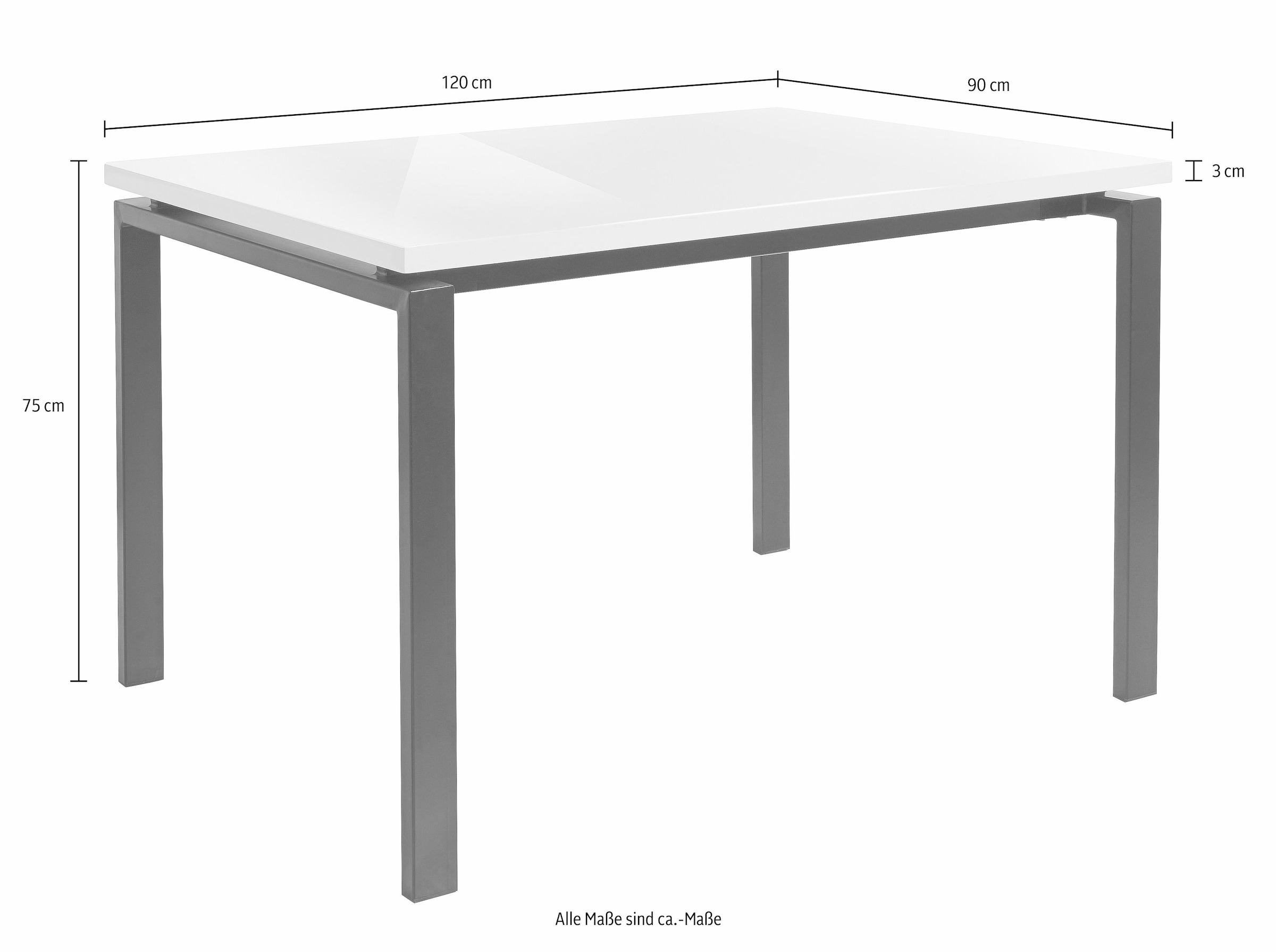 INOSIGN Esstisch, Breite 120 oder 160 cm
