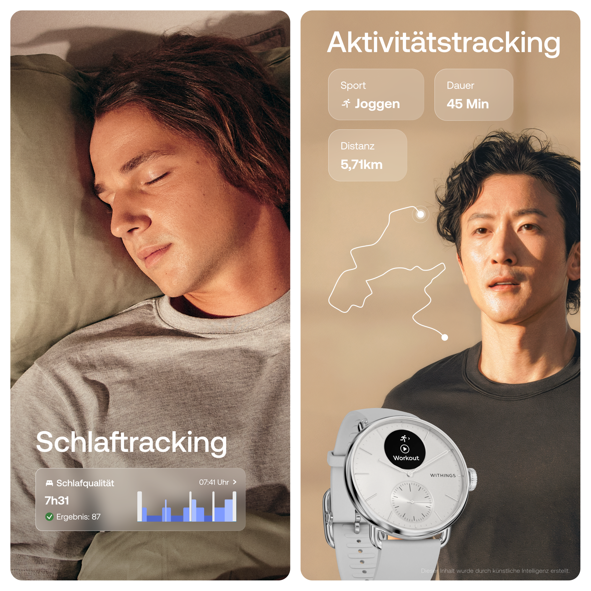 Withings Smartwatch »ScanWatch 2 38mm, hybrid, Akku bis 35 Tage, 50 M Wasserdicht« HealthSense OS
