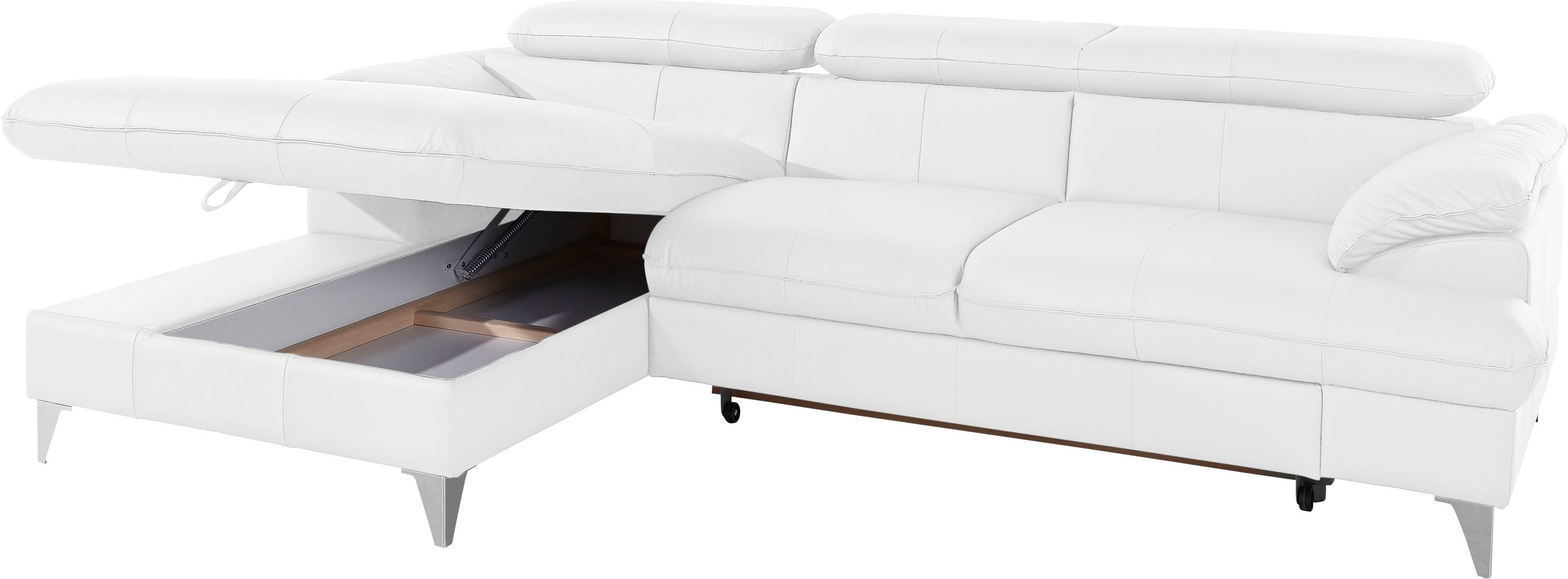 COTTA Polstergarnitur »Caluso L-Form«, (2 tlg.), Set bestehend aus: Ecksofa mit Kopfteilverstellung & Hocker