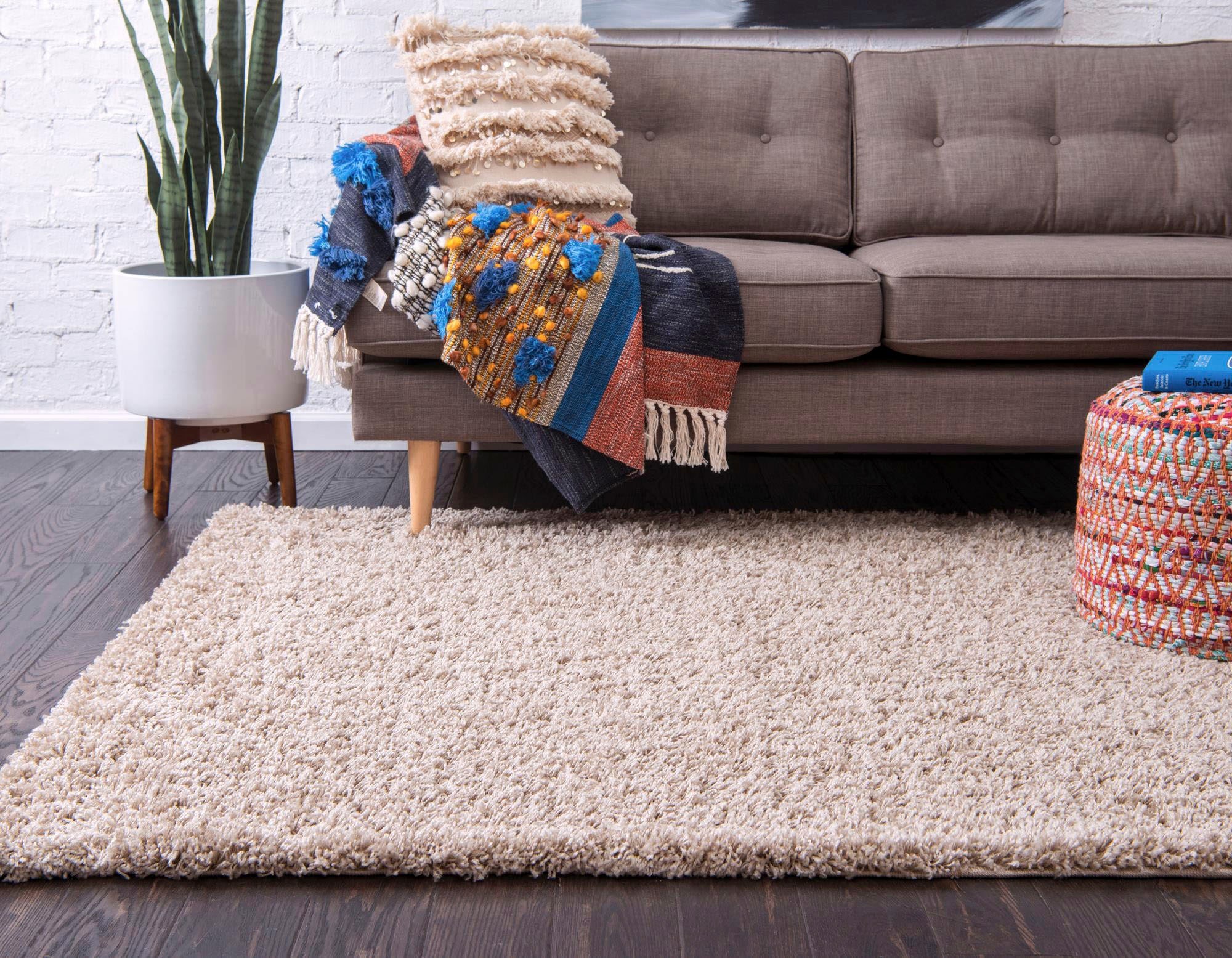 Myflair Möbel & Accessoires Hochflor-Teppich »Shaggy Shag Lagerräumung«, rechteckig, 38 mm Höhe, gewebt, Uni Farben, ideal im Wohnzimmer & Schlafzimmer