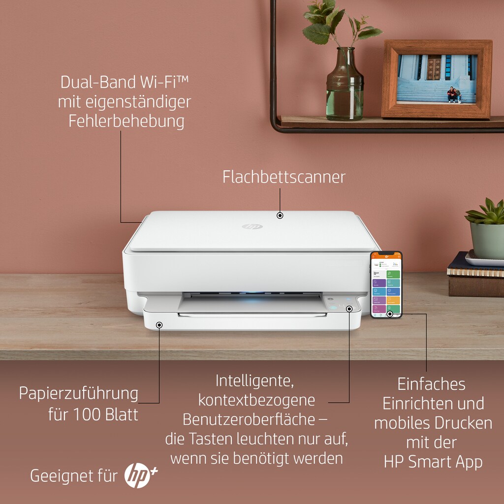 HP Multifunktionsdrucker »ENVY 6022e All-in-One-Drucker«, HP+ Instant Ink kompatibel