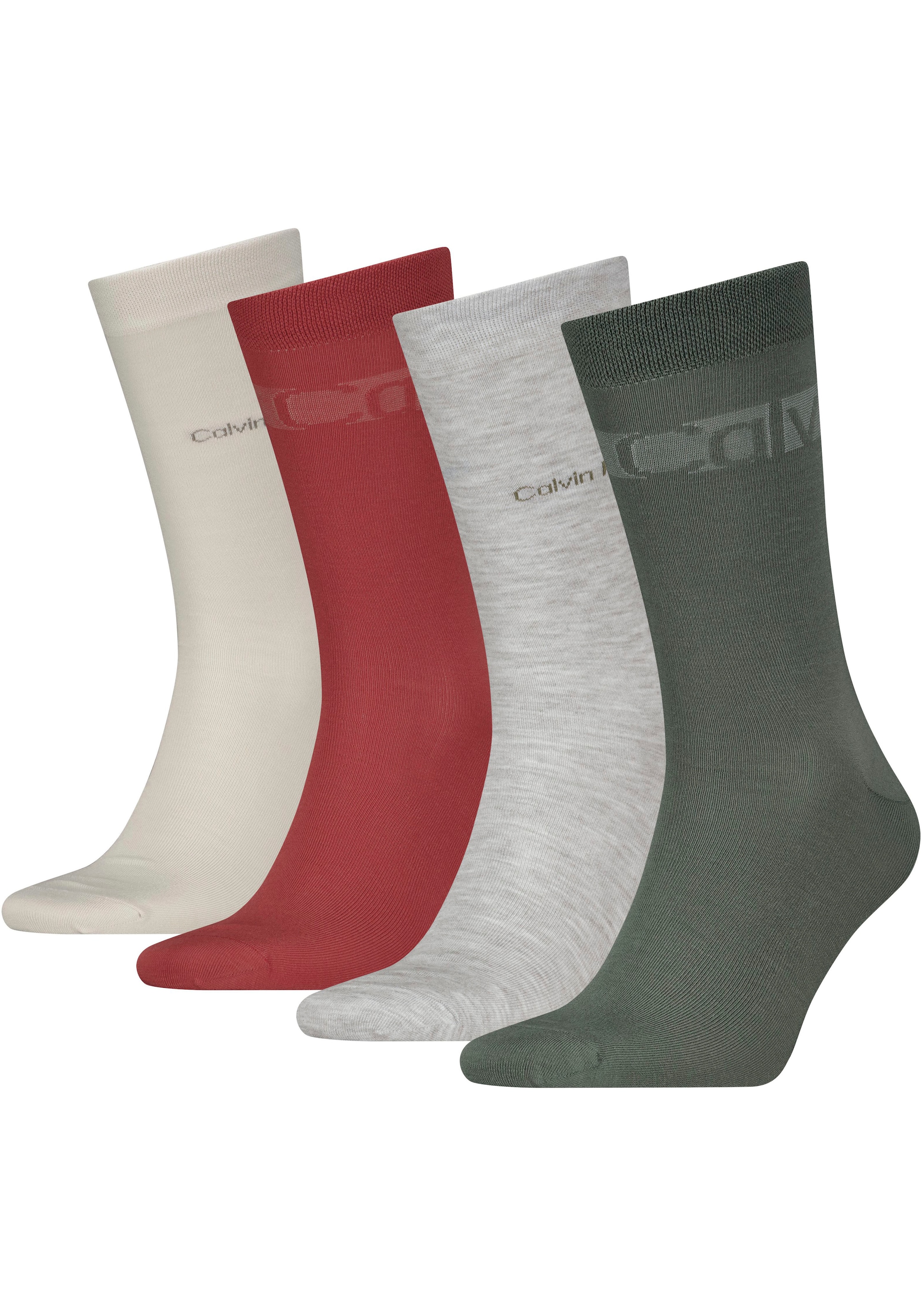 Calvin Klein Socken »CK MEN SOCK 4P STRIPES«, (Packung, 4 Paar), mit Logostickerei