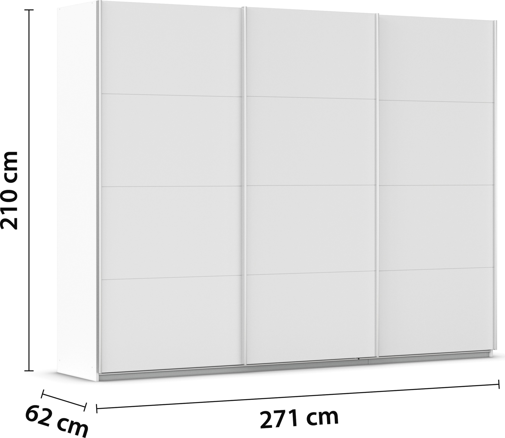 rauch Schwebetürenschrank »Kleiderschrank Schrank Garderobe AGORDO mit Dekor- oder Hochglanzfront«, (in zwei Griff-Farben), durchdachte Innenausstattung, in 4 Breiten und 2 Höhen MADE IN GERMANY
