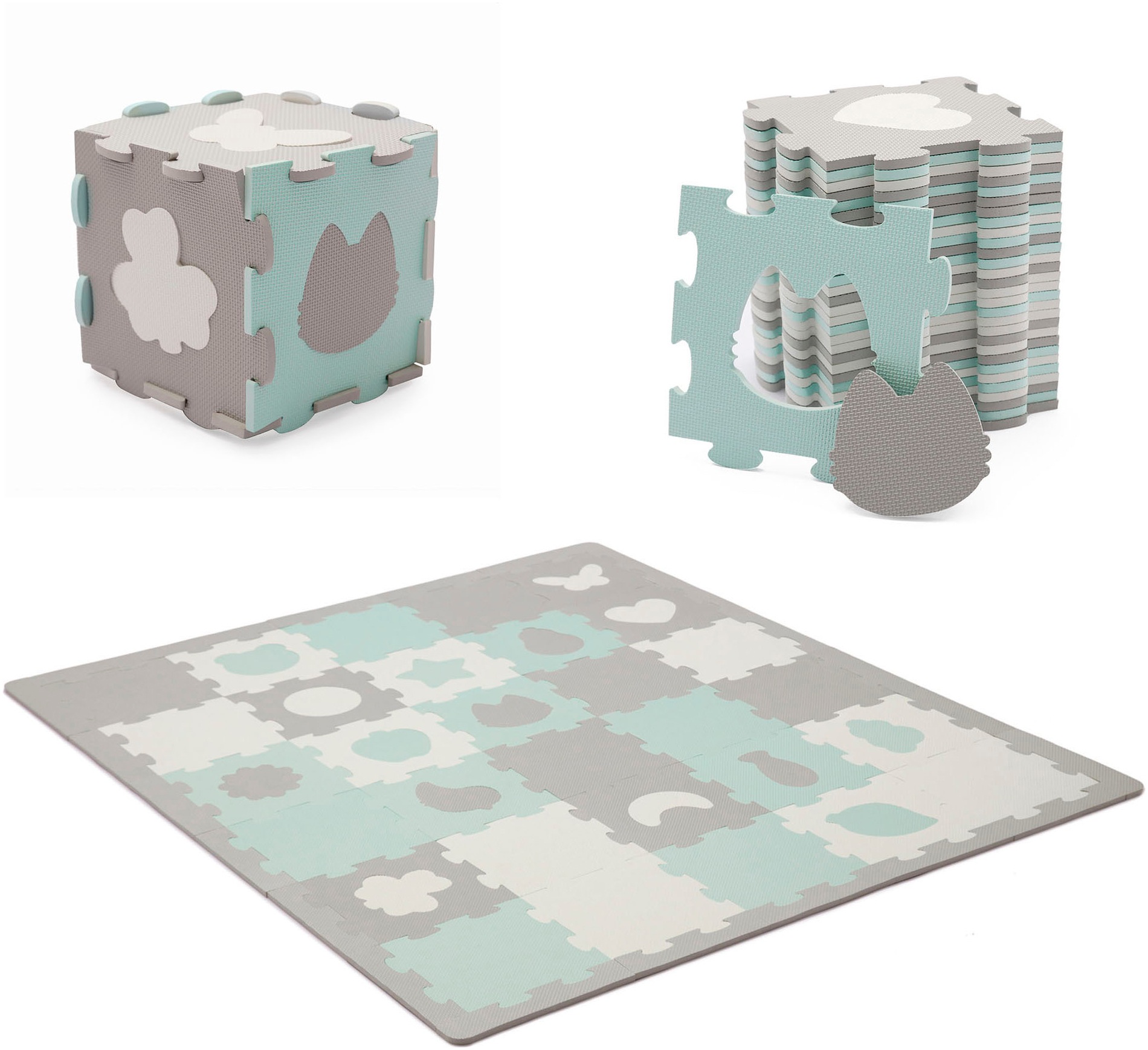 Kinderkraft Spielmatte »Schaumstoff-Puzzlematte LUNO SHAPES«