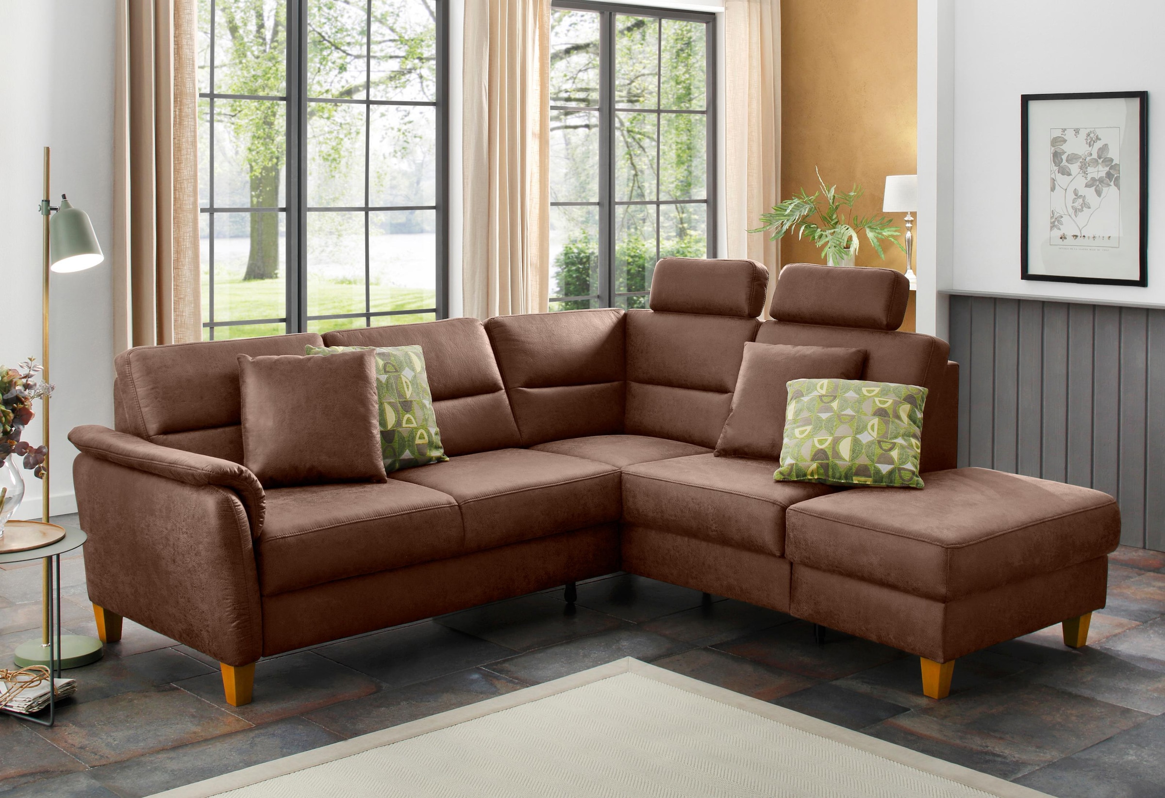 Home affaire Ecksofa »Palmera L-Form, B: 236 cm« optional Bettfunktion & Be günstig online kaufen