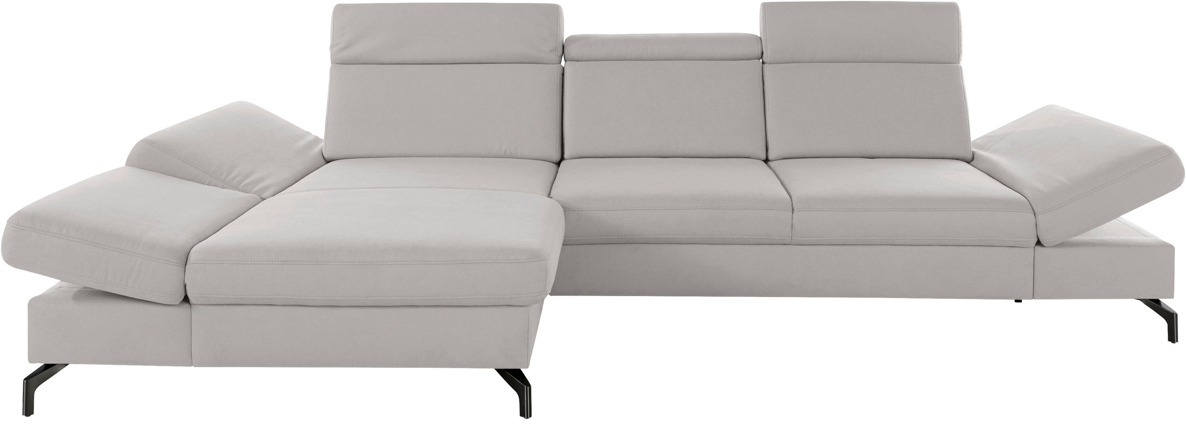 sit&more Ecksofa »Brisbane L-Form« Fußhöhe 12 cm, inklusive Sitztiefen-, Ar günstig online kaufen