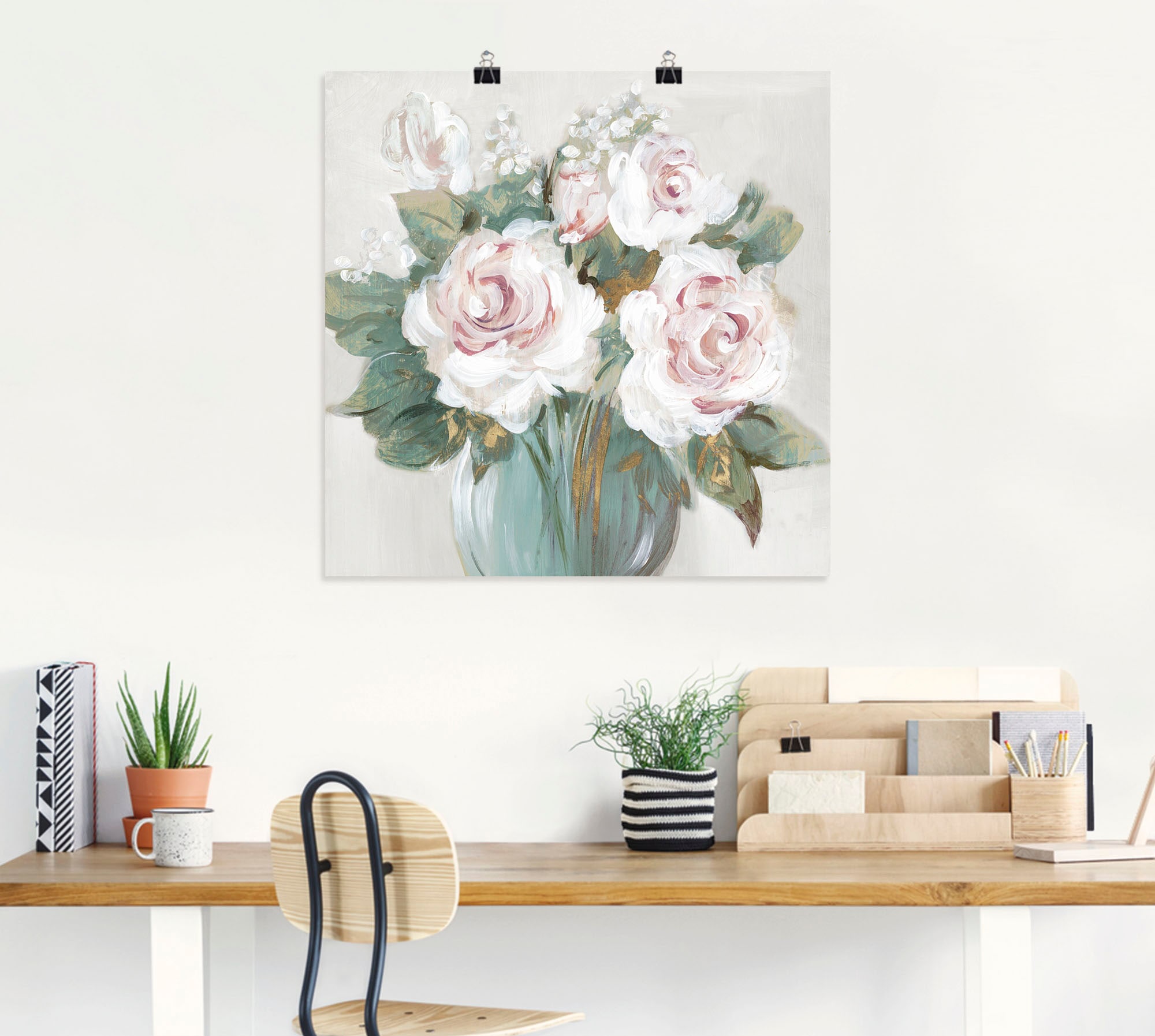 Artland Wandbild »Goldener Blumenstrauß«, Blumenbilder, (1 St.), als Alubild, Outdoorbild, Leinwandbild, Poster in verschied. Größen