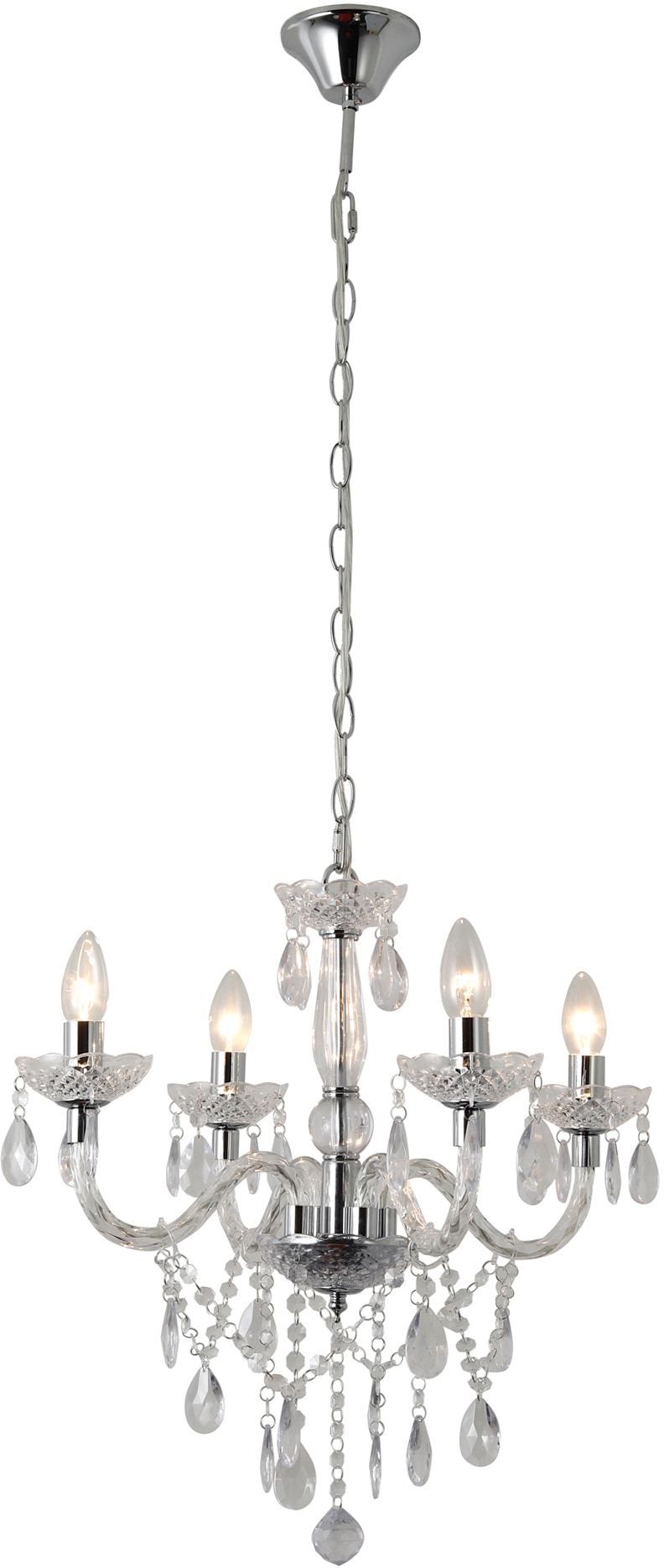 SalesFever Kronleuchter »Matteo« E14 4 Flammen aus Acryl-Glas günstig online kaufen