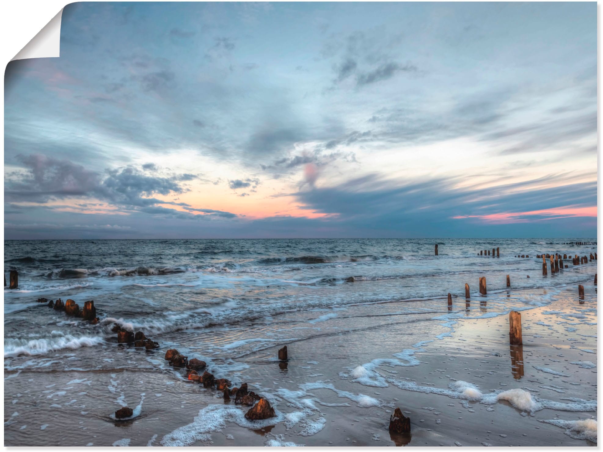 Artland Wandbild »Winter Sonnenuntergang am Meer«, Gewässer, (1 St.), als L günstig online kaufen