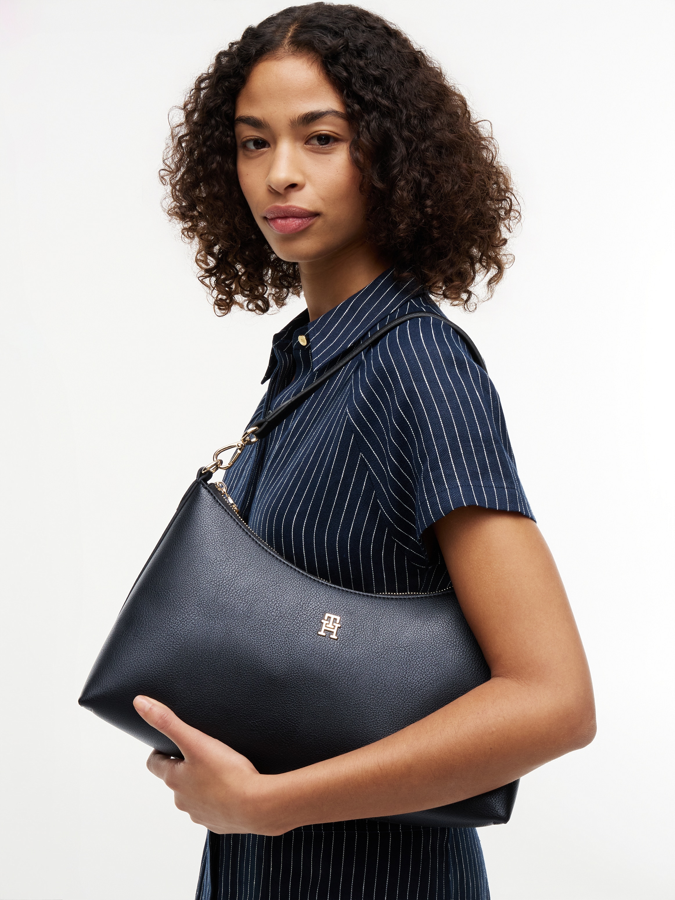 Tommy Hilfiger Schultertasche »TH ICON SHOULDER BAG« Damen Handtasche, Clutch mit edlem Logoschriftzug