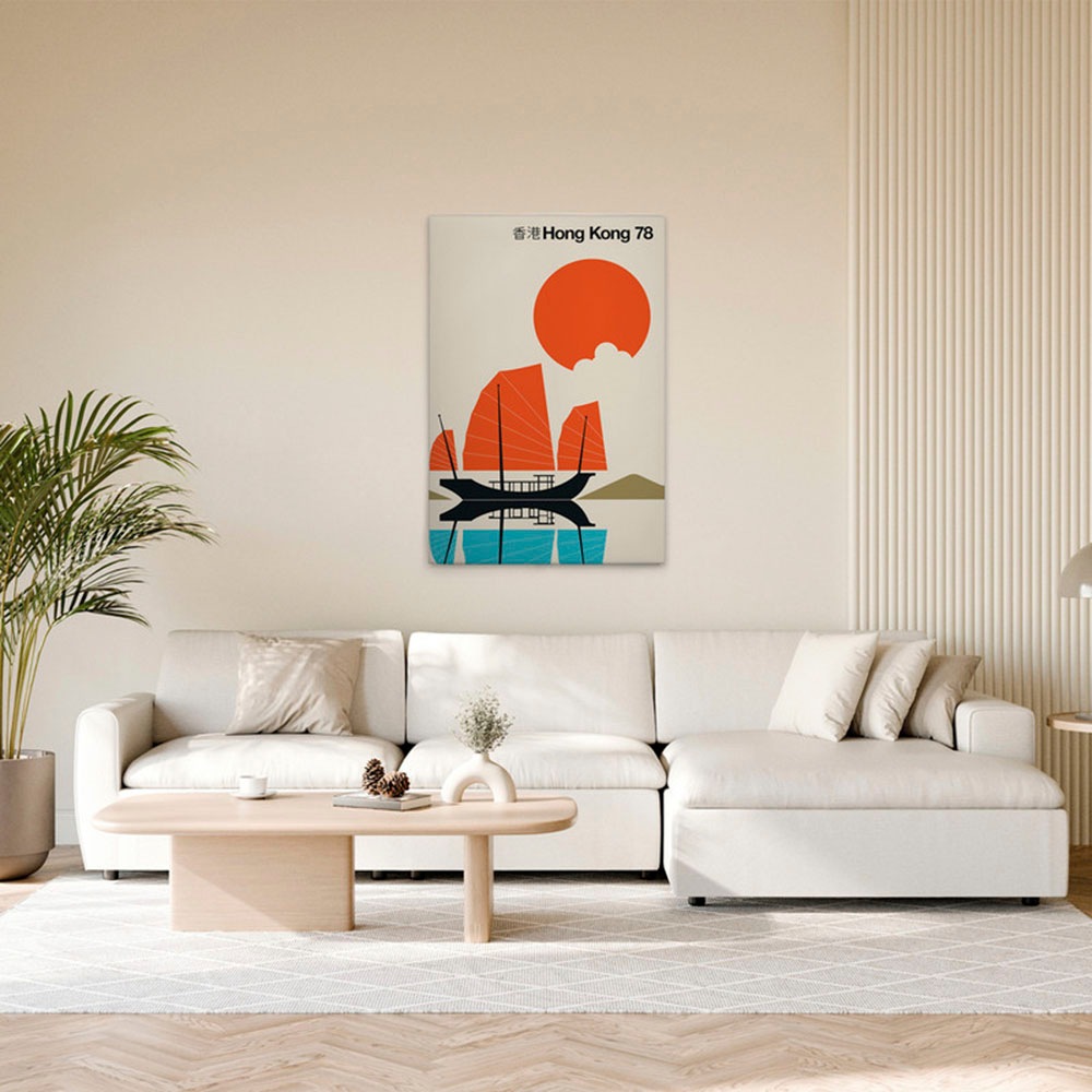 A.S. Création Leinwandbild »HongKong78 - Wandbild Creme Blau Orange Keilrah günstig online kaufen