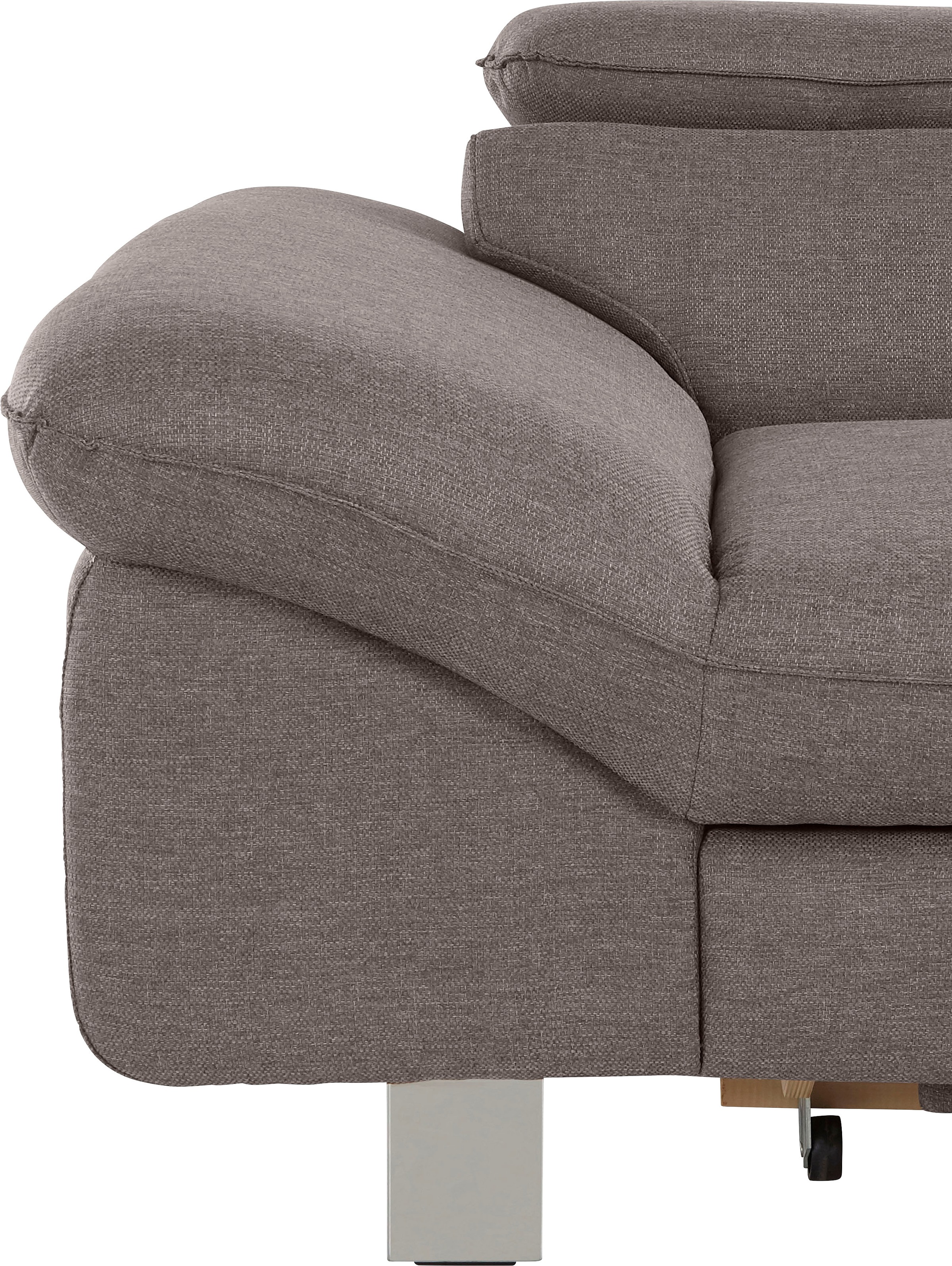 COTTA Polstergarnitur »Driver L-Form«, (Set, 2 tlg.), Set bestehend aus: Ecksofa mit Kopfteilverstellung & Hocker