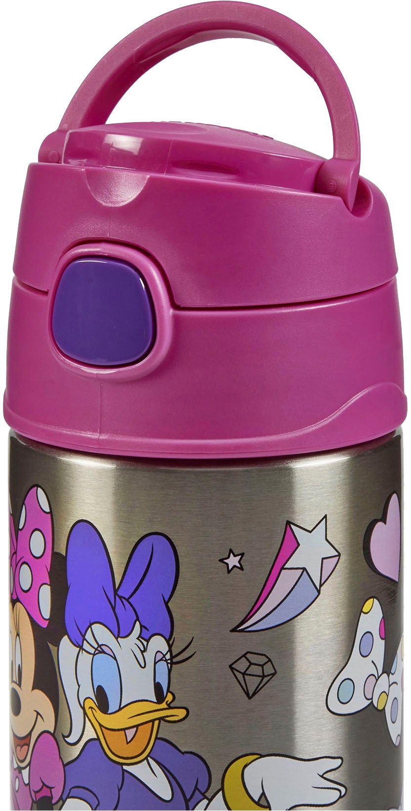 THERMOS Isolierflasche »FUNTAINER STRAW BOTTLE, doppelwandiger Edelstahl, spülmaschinenfest« 0,35l, mit Silikonstrohalm, absolut dicht