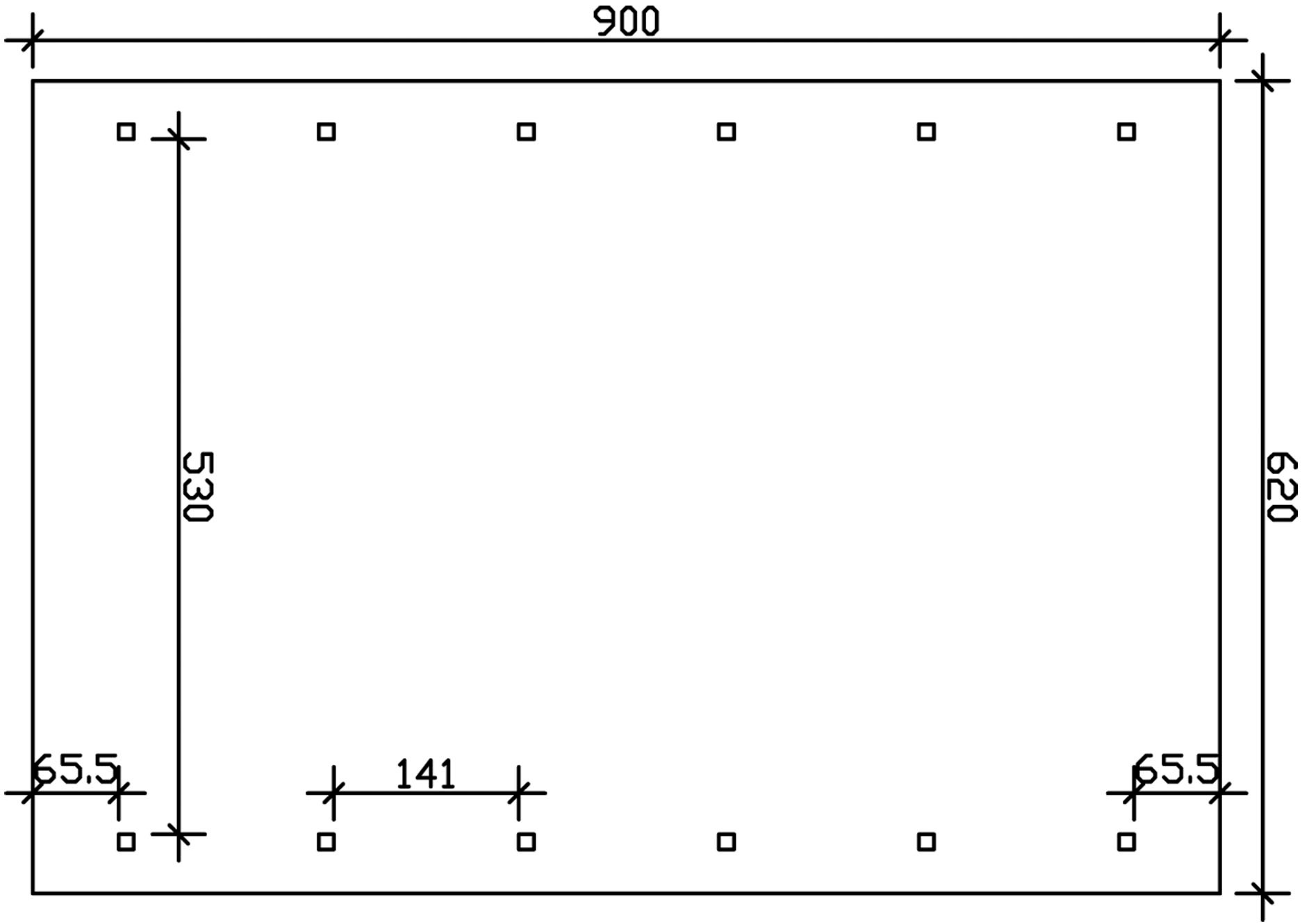 Skanholz Doppelcarport »Wallgau« Massivholz 530 cm Nussbaum mit roten Dachschindeln