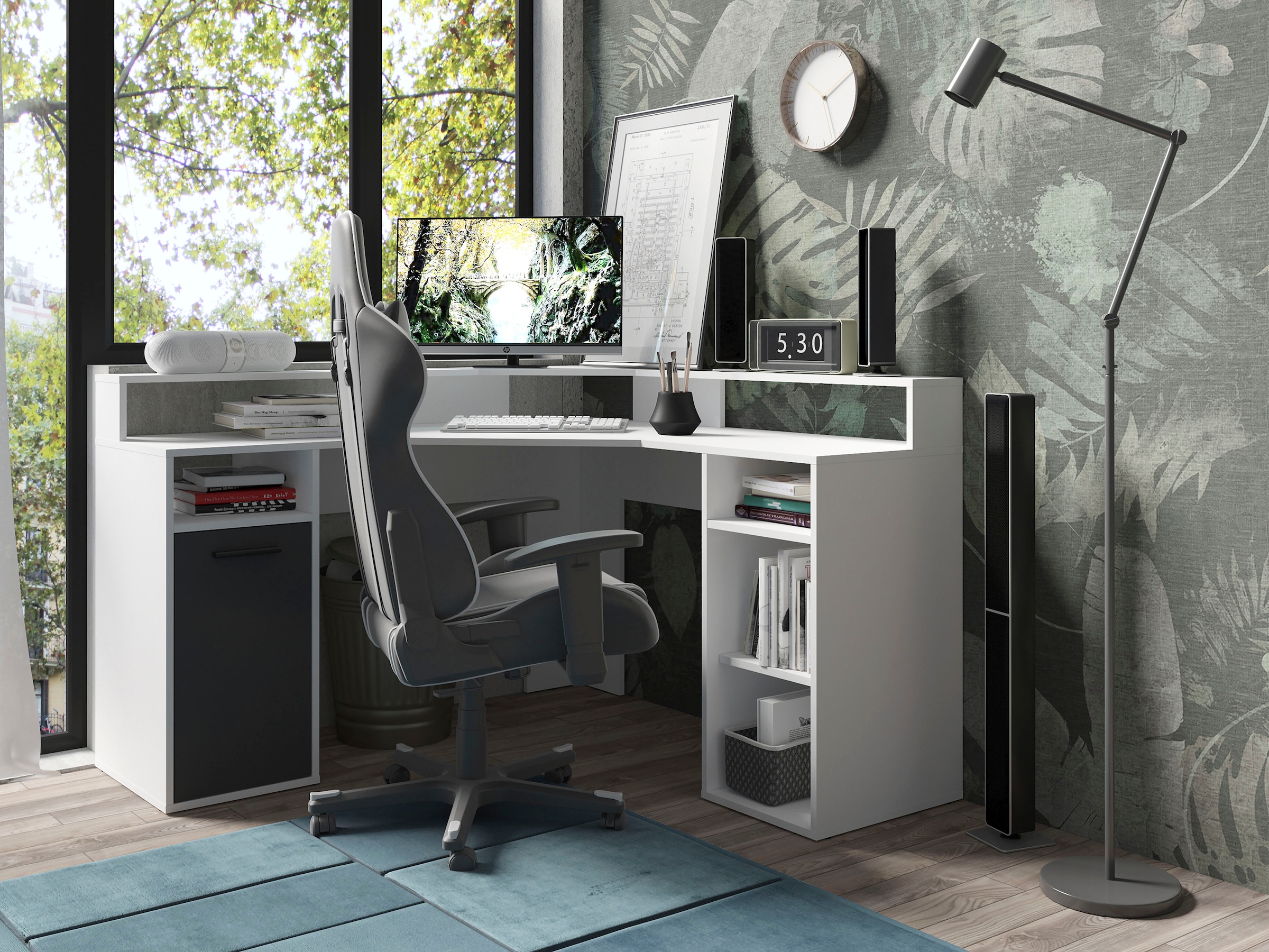 byLIVING Gamingtisch »Fox«, Breite 139 cm, moderner Eck-Schreibtisch günstig online kaufen