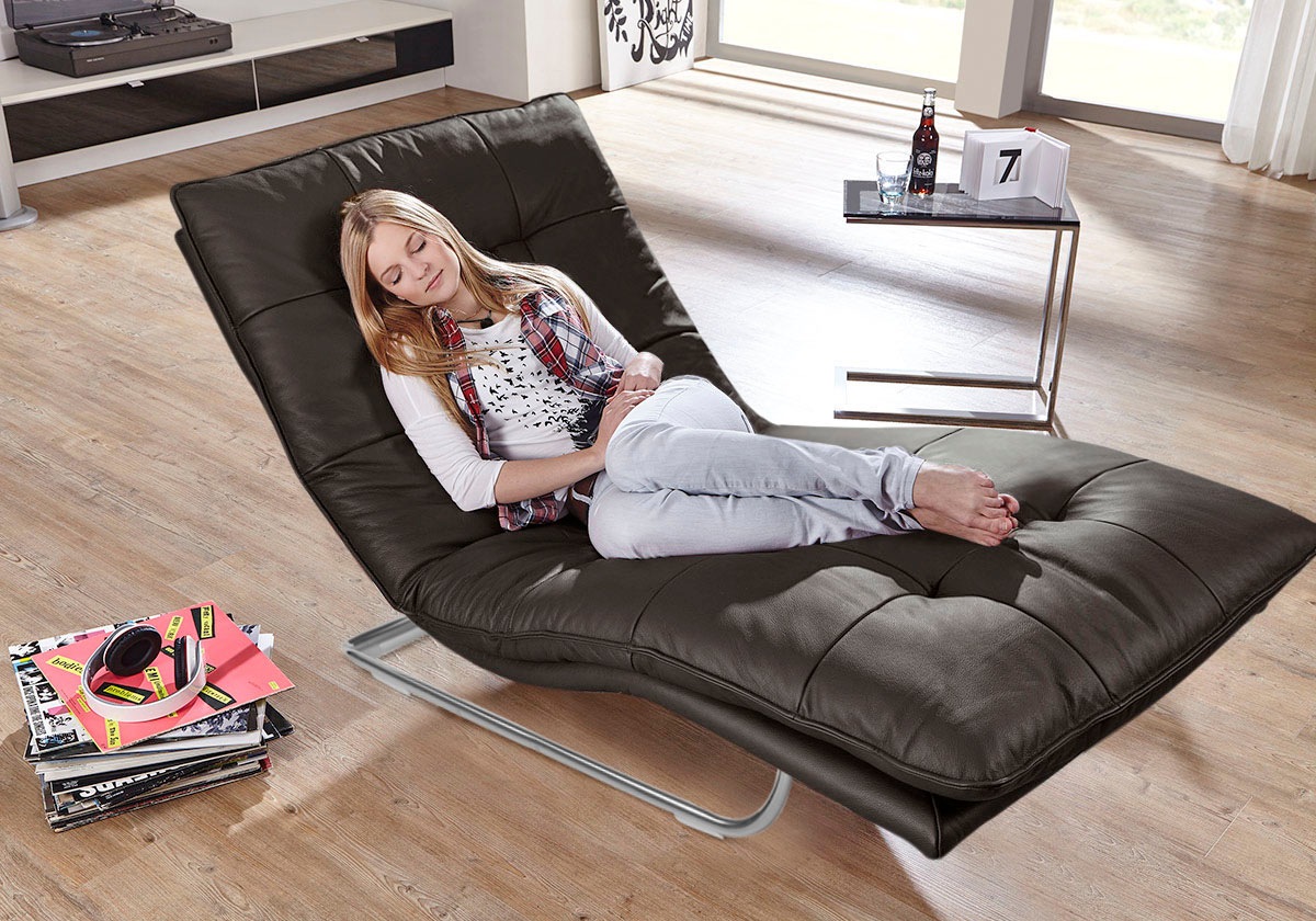 W.SCHILLIG Relaxliege »daily dreams«, in Waffelkissen-Optik, wahlweise mit Motor, Freischwingergestell