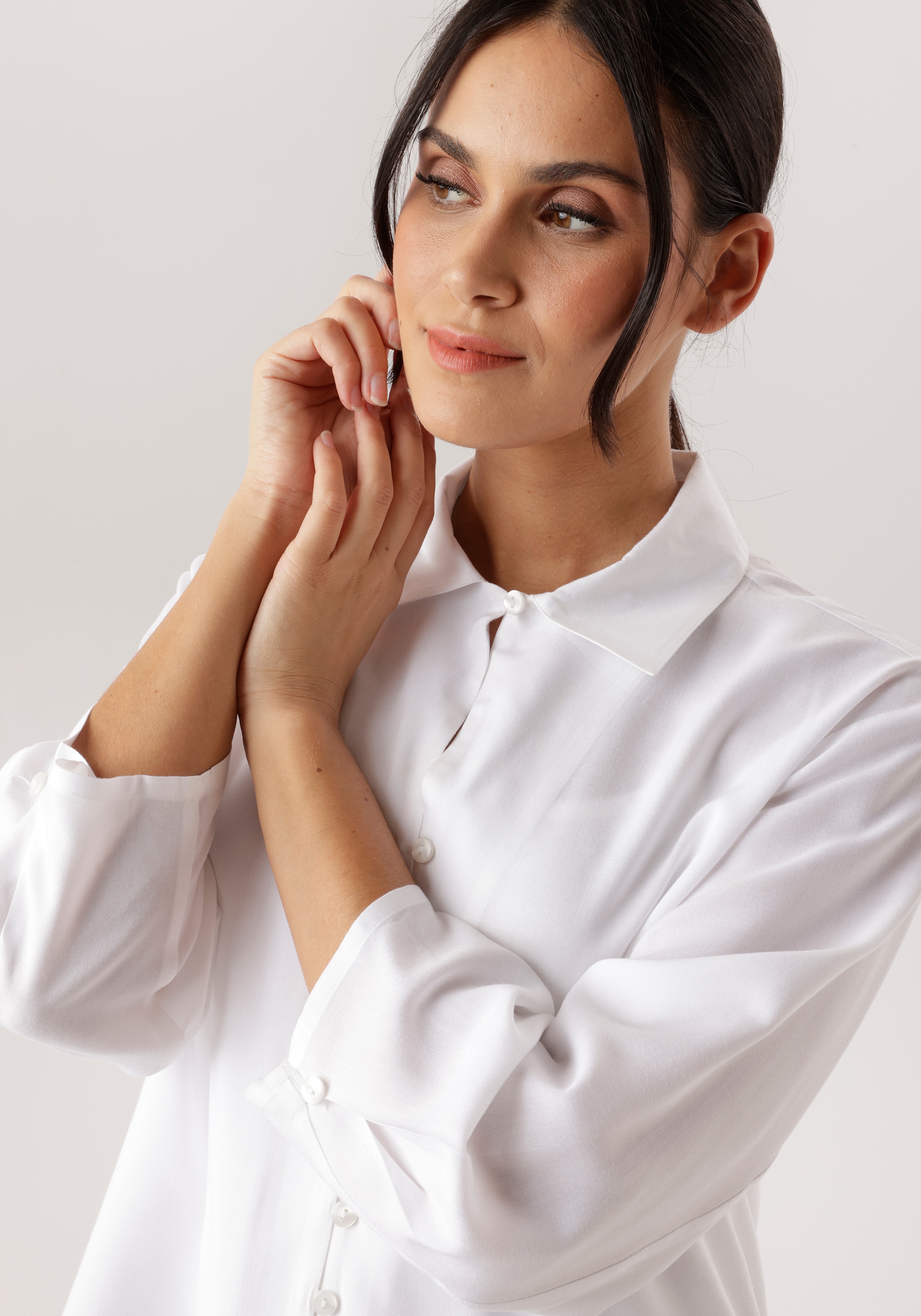 Aniston SELECTED Hemdbluse mit Hemdkragen und 3/4-langen Ärmeln - NEUE KOLLEKTION