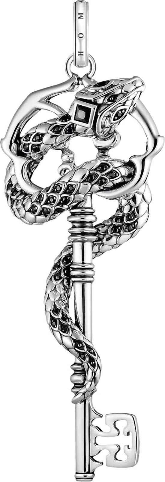 THOMAS SABO Kettenanhänger »Anhänger Schlangen-Optik schwarze Steine, PE983-691-11«, mit Zirkonia (synth.)
