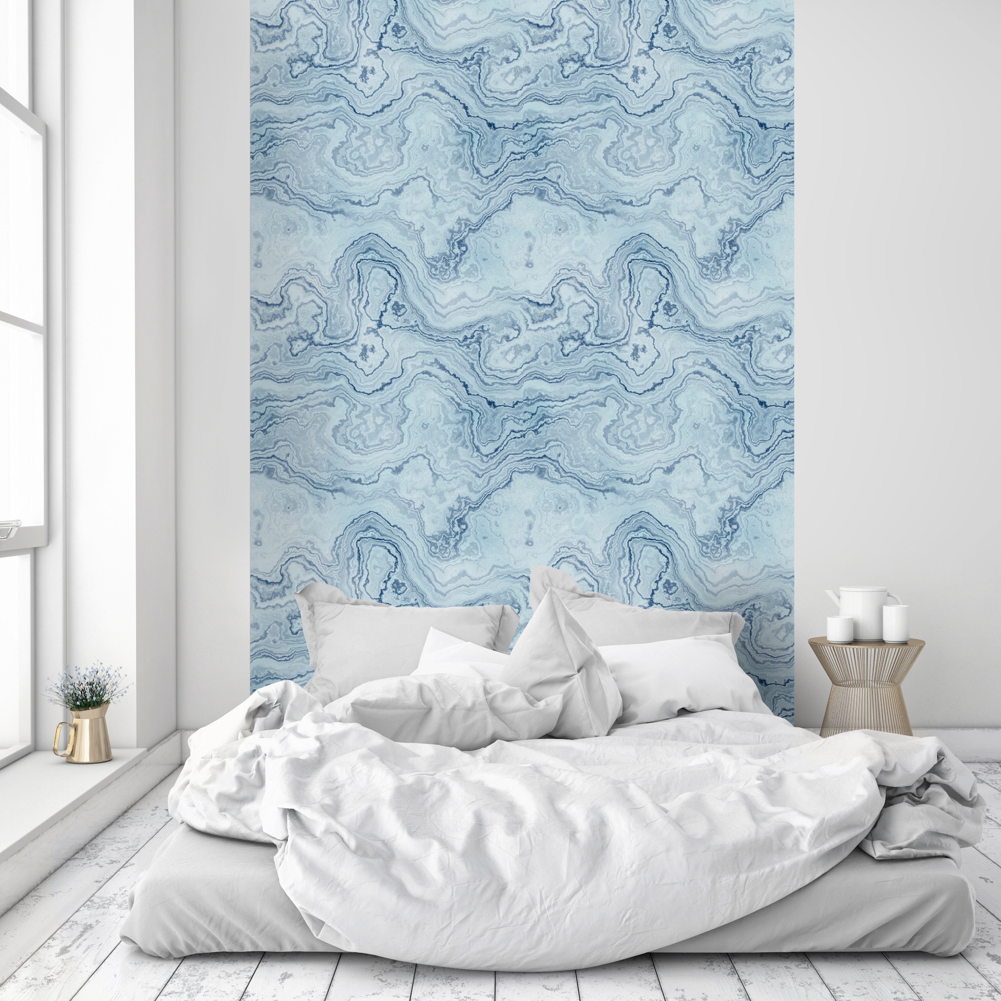 queence Vinyltapete »Michelle«, bedruckt-clean-unifarben-minimalistisch-Abriebeffekte-Steinoptik, 90x250cm, selbstklebend, kinderleichte Anbringung, Sticker